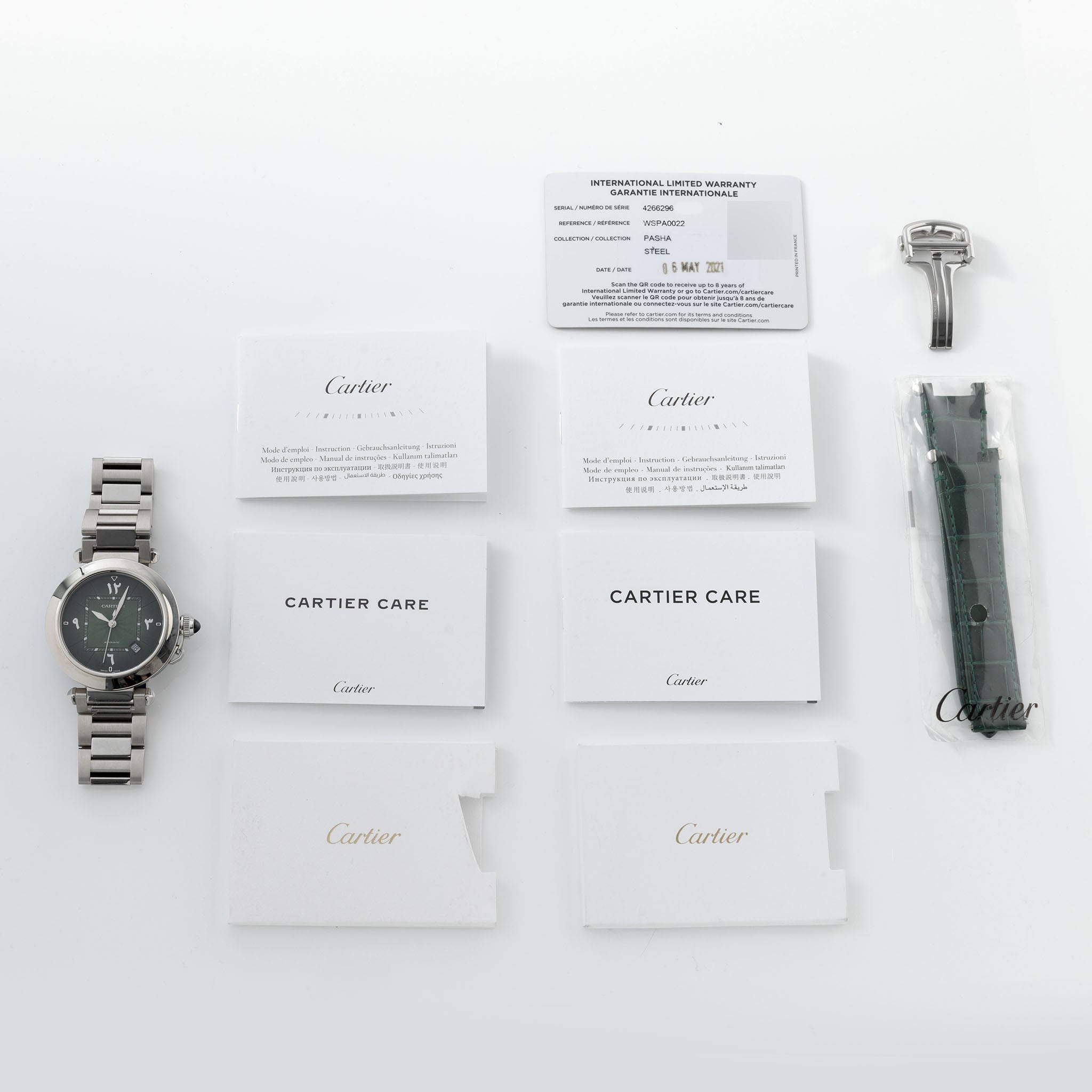 Cartier Pasha Green Middle East limited Edition with Warranty Card