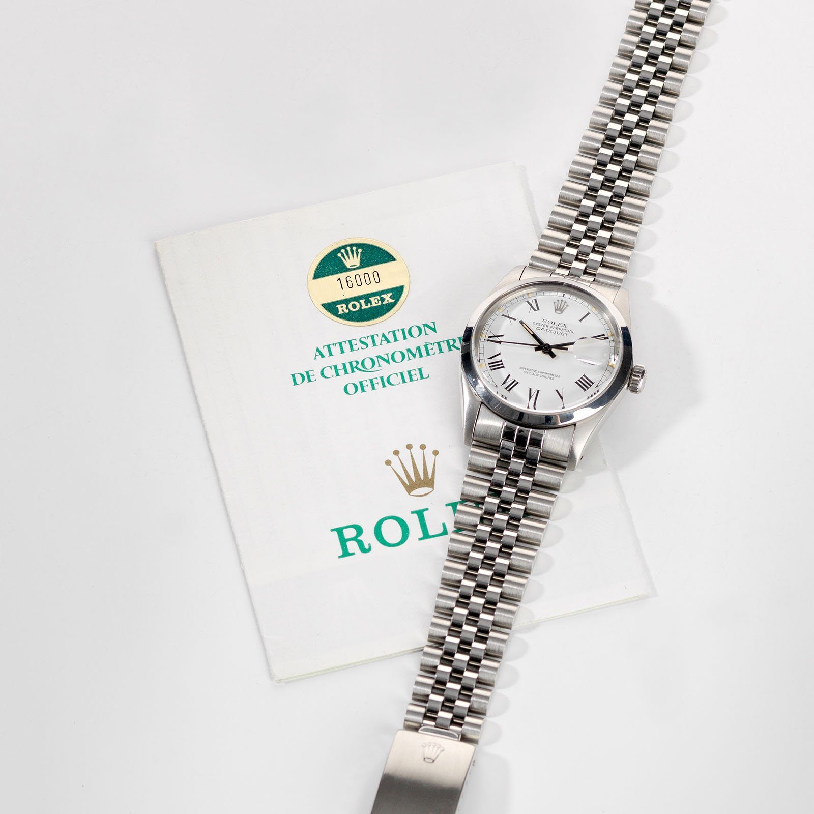 Rolex Datejust Ref. 16000 Buckley Dial with Papers