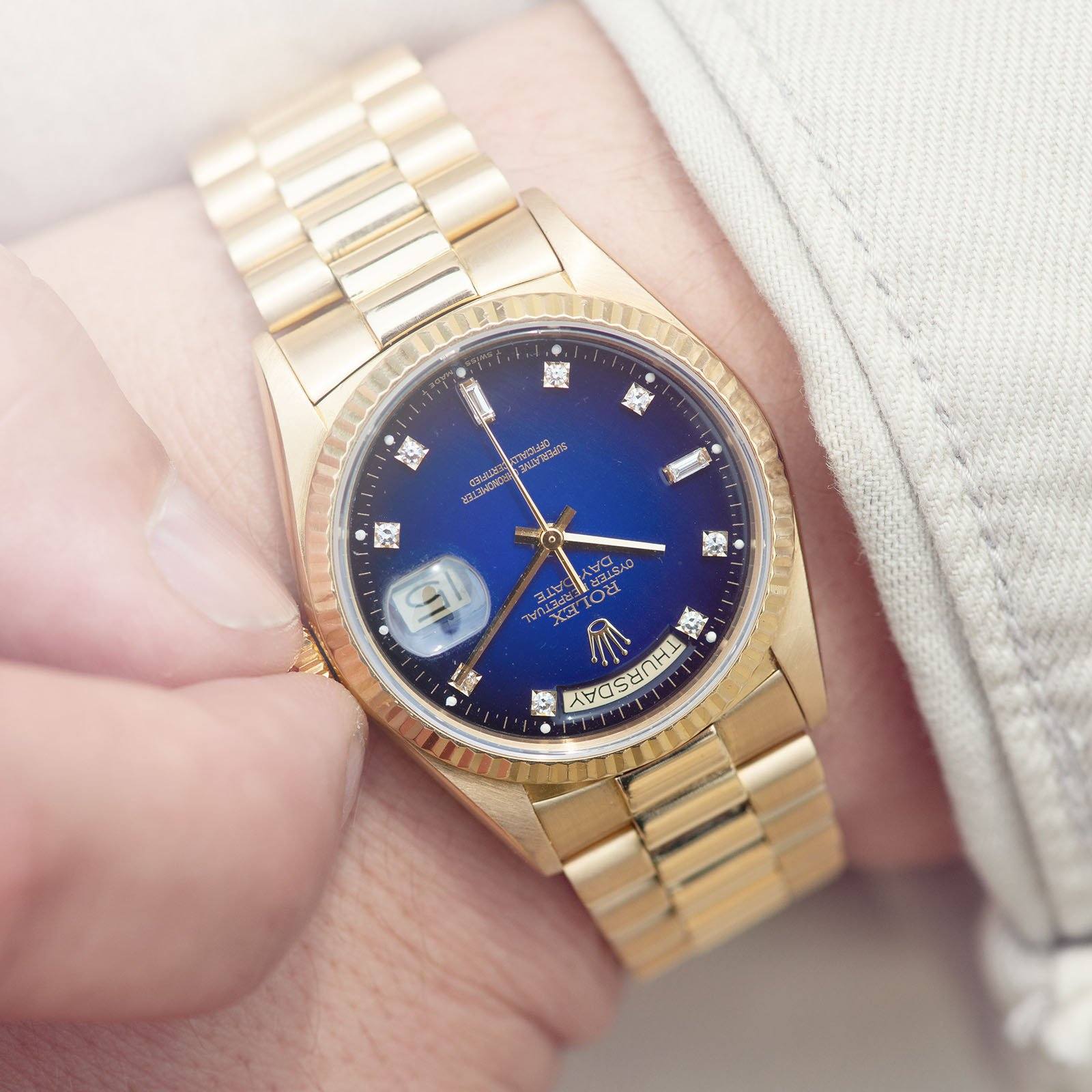 Rolex Day-Date Blue Dégradé Dial 18038