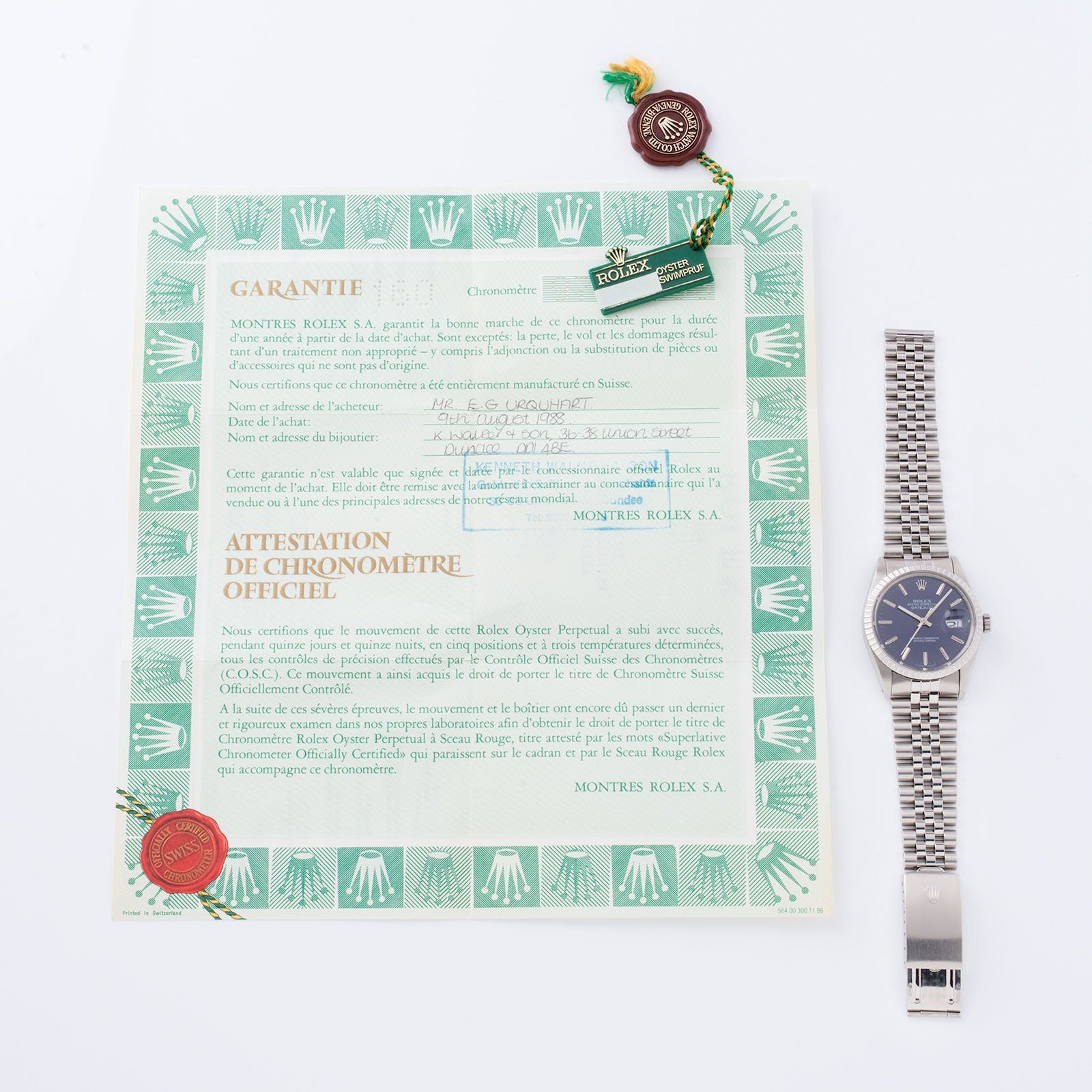 Rolex Datejust Blue Quick Set 16030