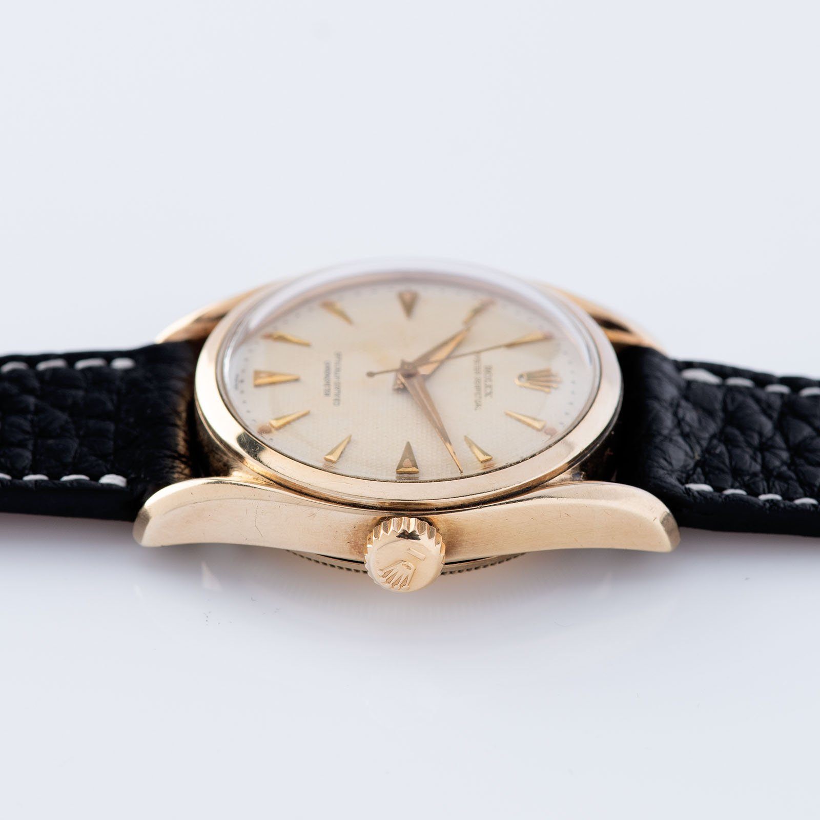 Rolex Oyster Perpetual Bombay Waffle Dial Gold 6102