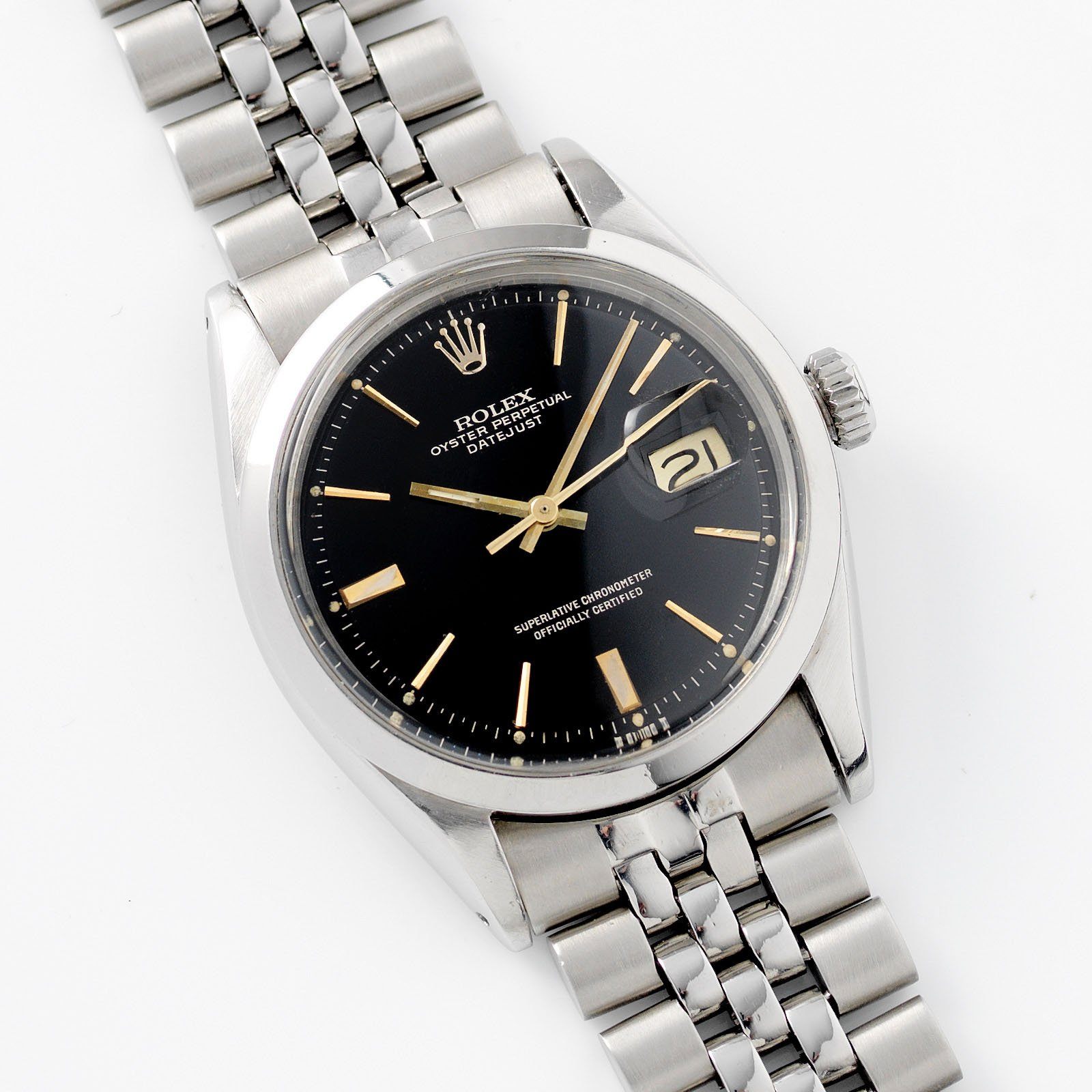 Rolex Datejust Glossy Gilt Black ‘Door Stop’ Dial 1600