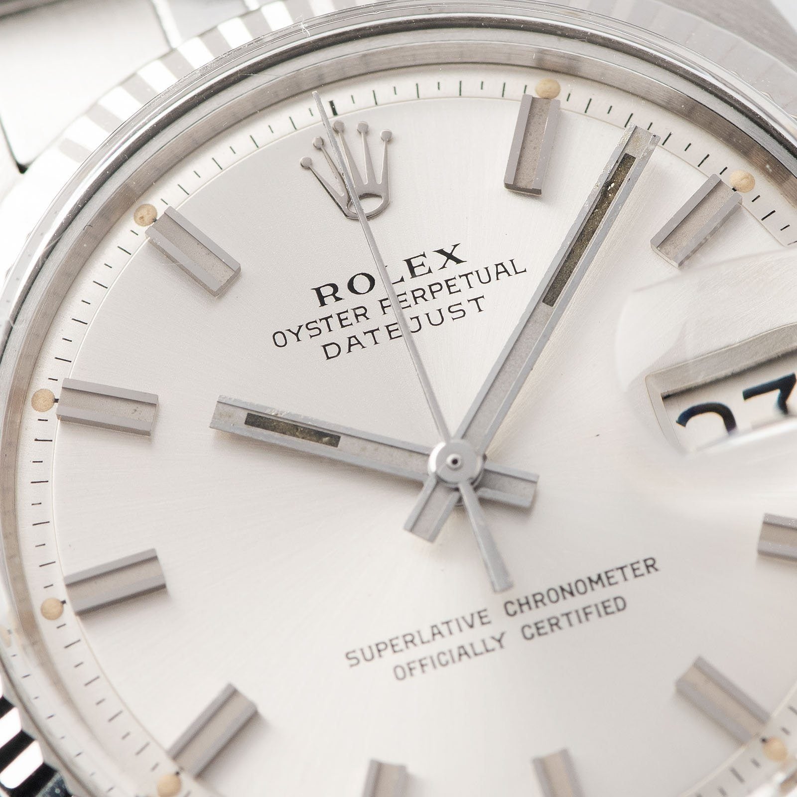 Rolex Datejust 1601 Silver Wide Boy Dial