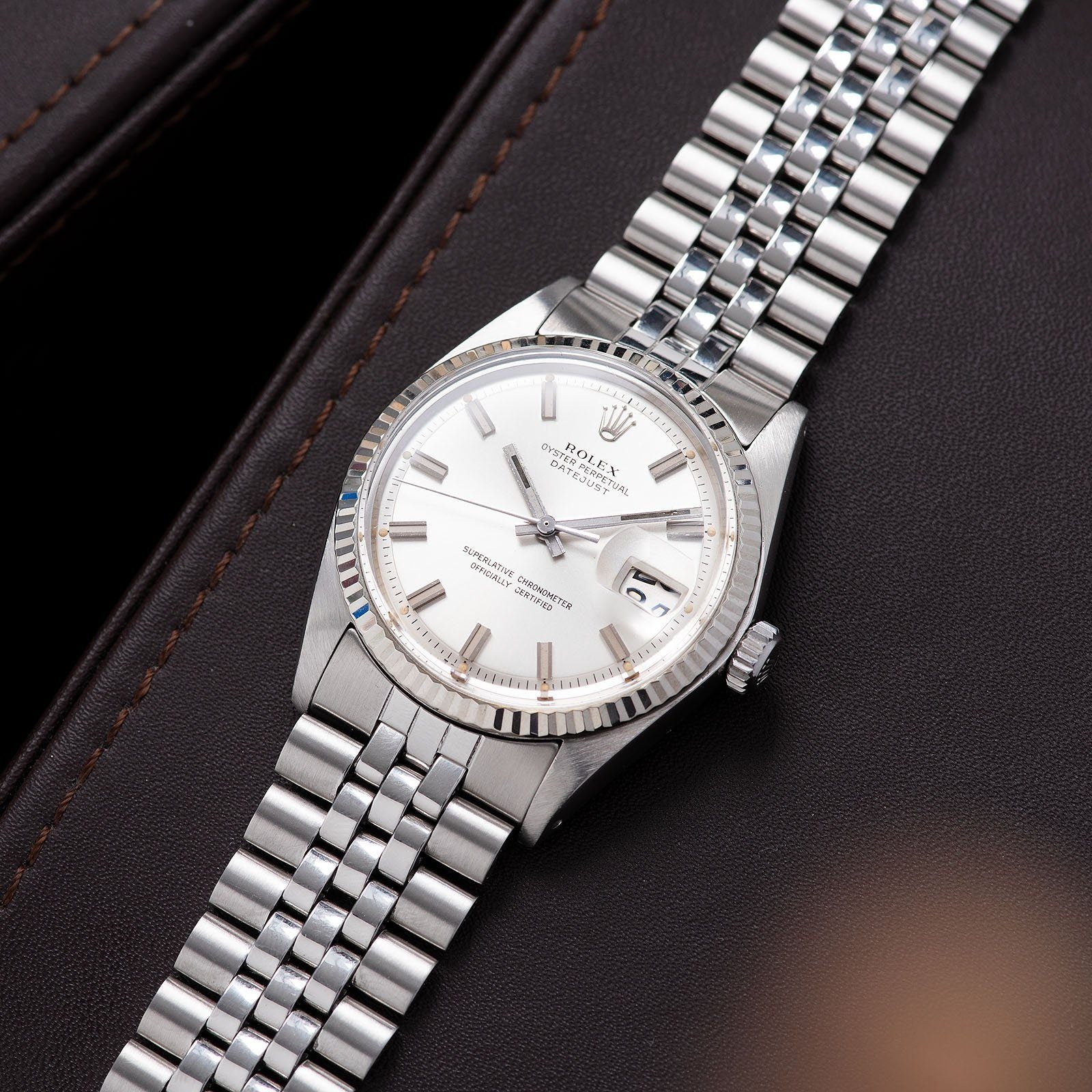 Rolex Datejust 1601 Silver Wide Boy Dial