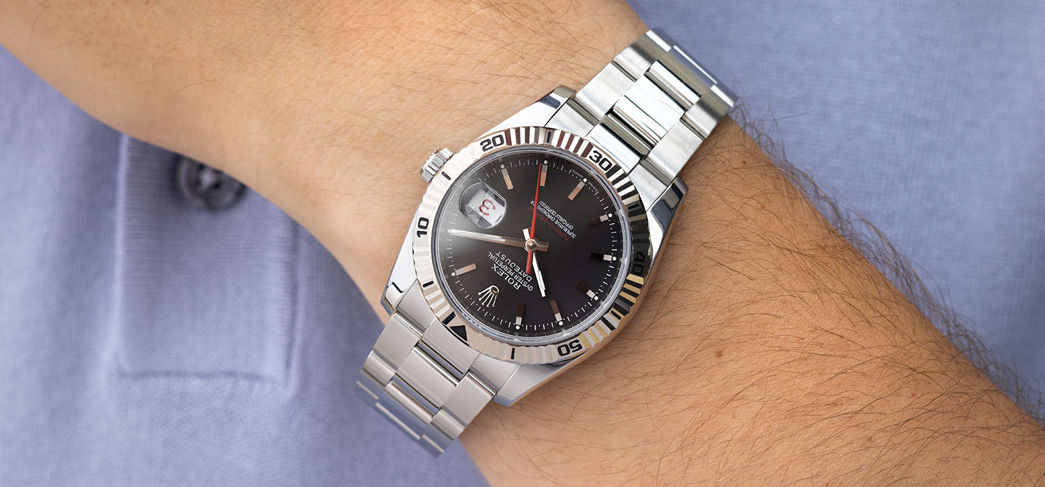 Rolex Datejust Turn-O-Graph 116264 Black Dial Box and Papers