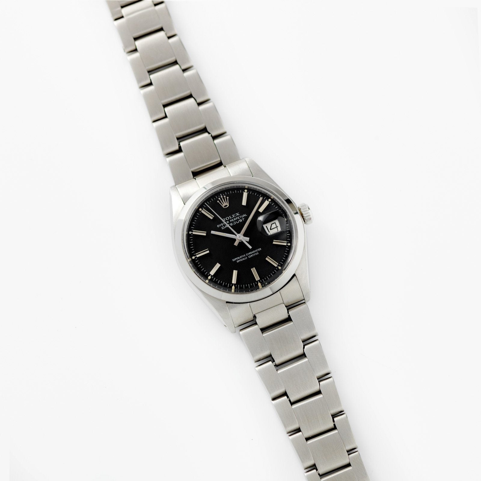 Rolex Datejust Black Pie Pan Dial Reference 1600