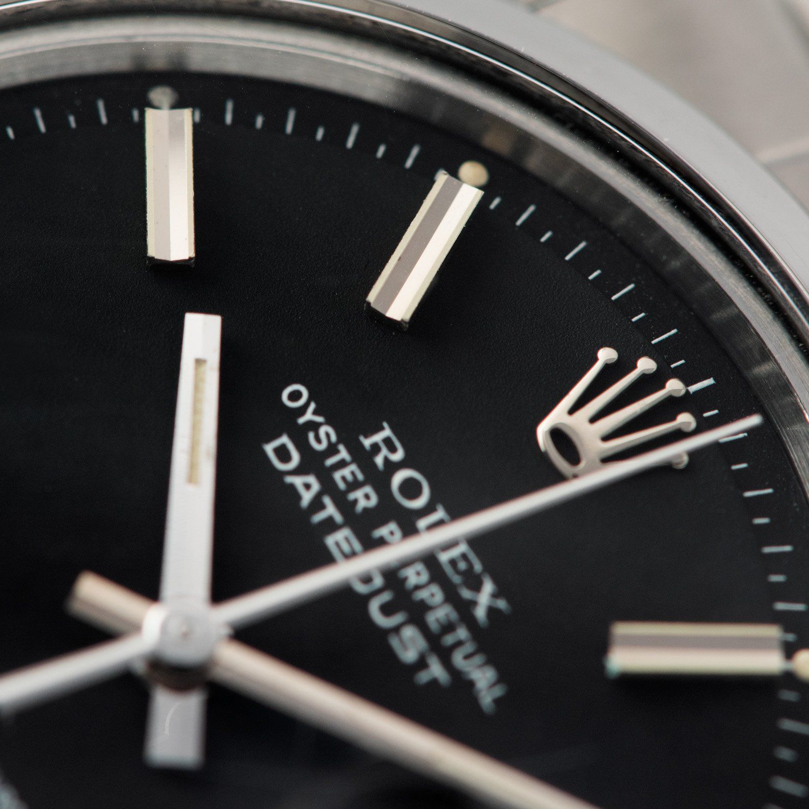 Rolex Datejust Black Pie Pan Dial Reference 1600