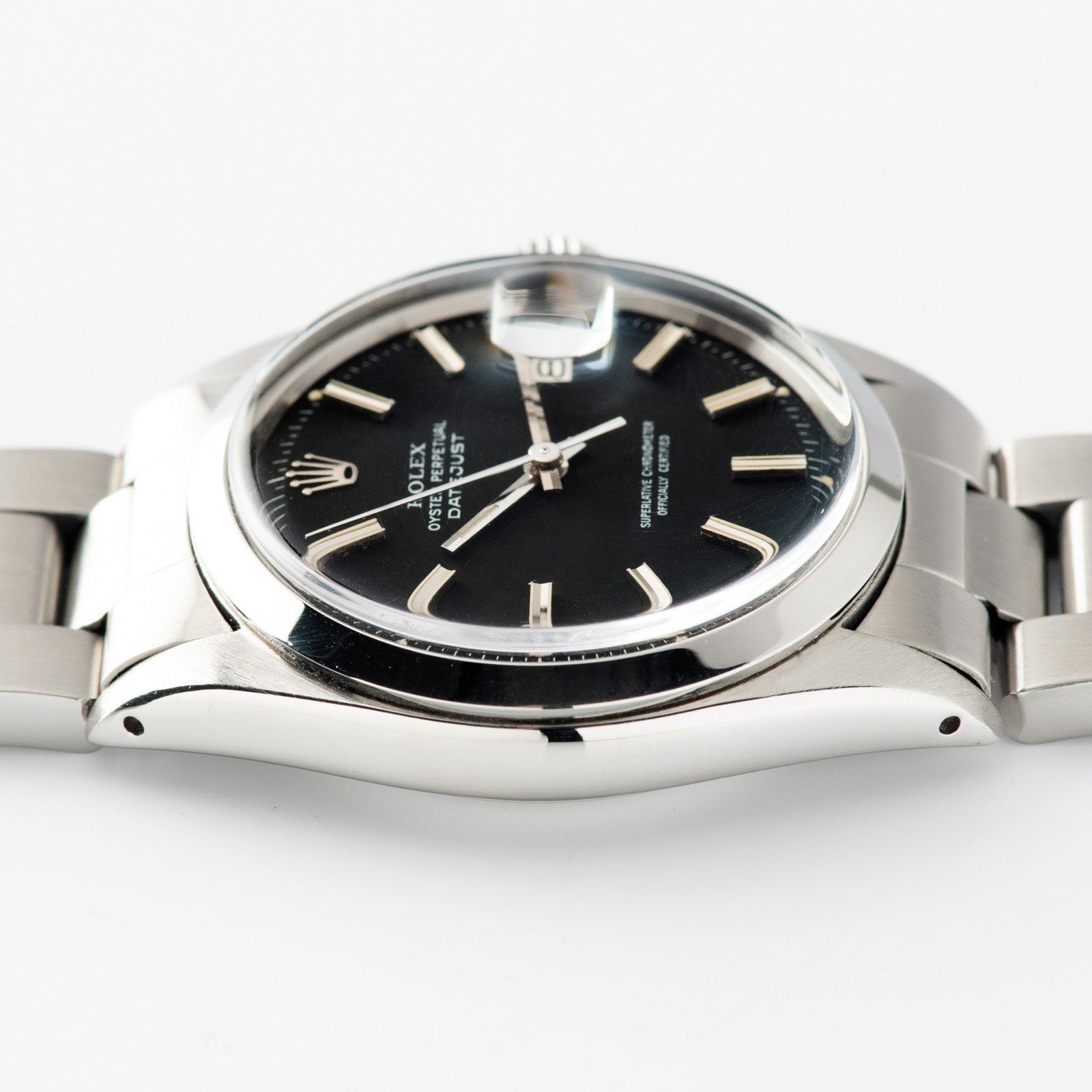 Rolex Datejust Black Pie Pan Dial Reference 1600