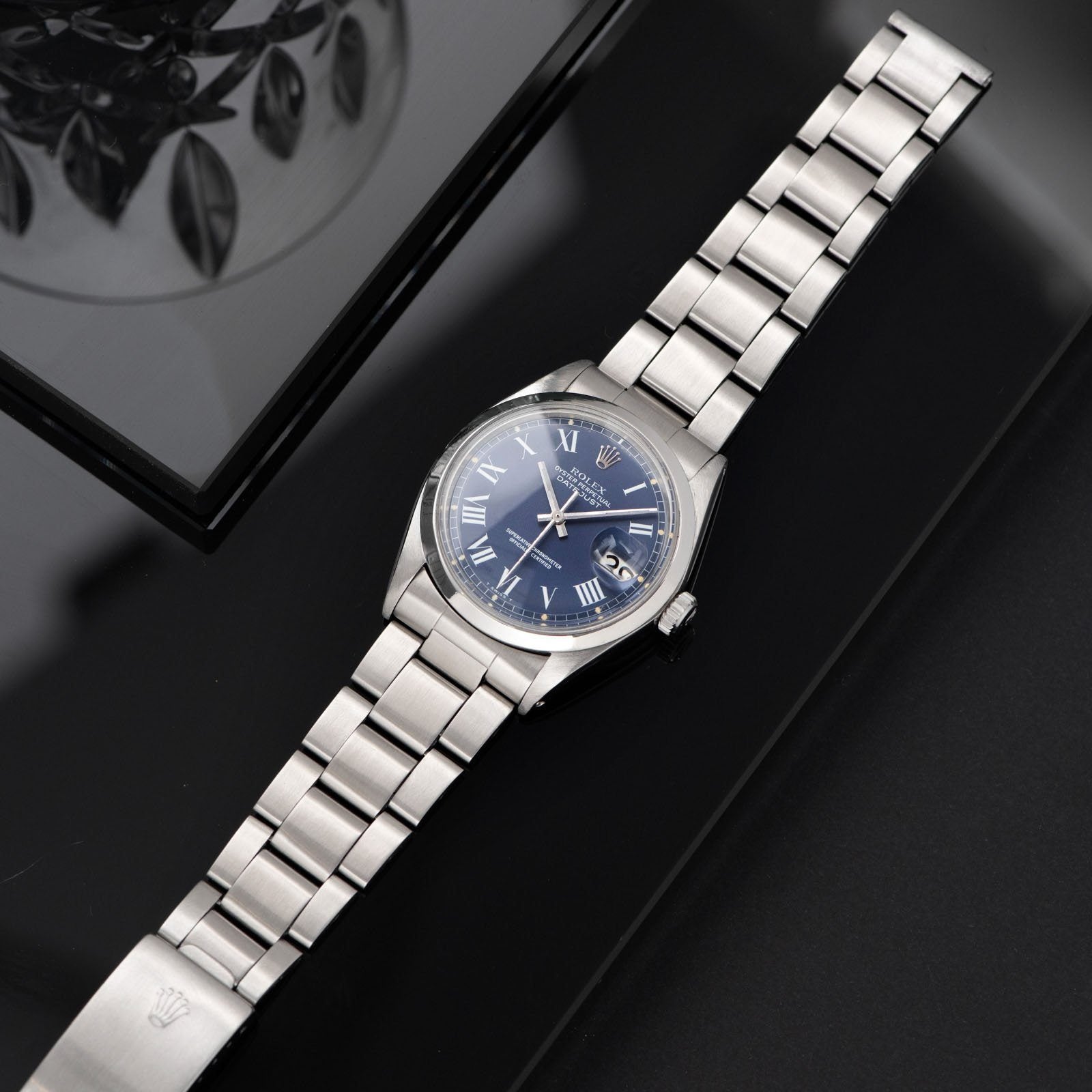 Rolex Datejust Reference 1600 Blue Buckley Dial