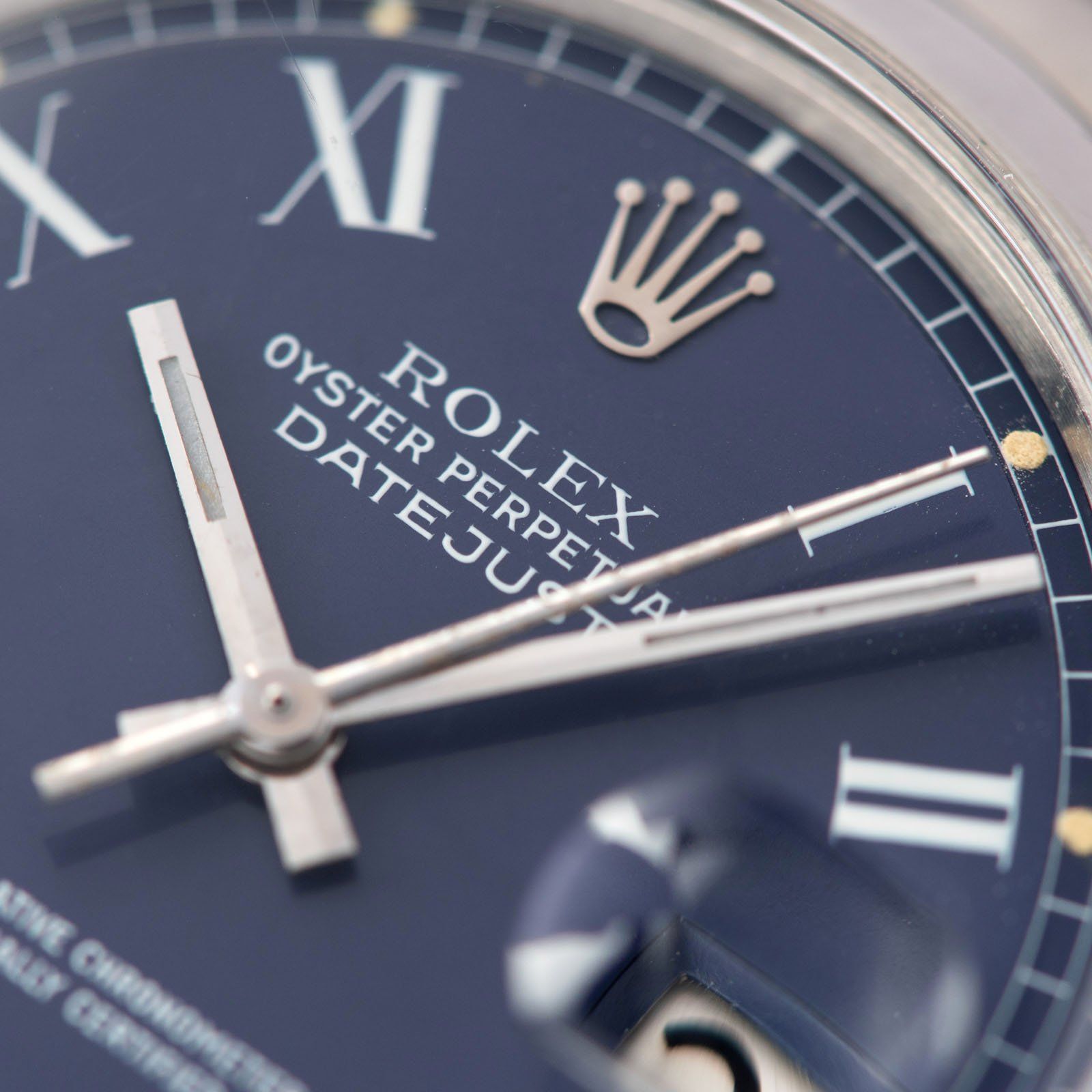 Rolex Datejust Reference 1600 Blue Buckley Dial