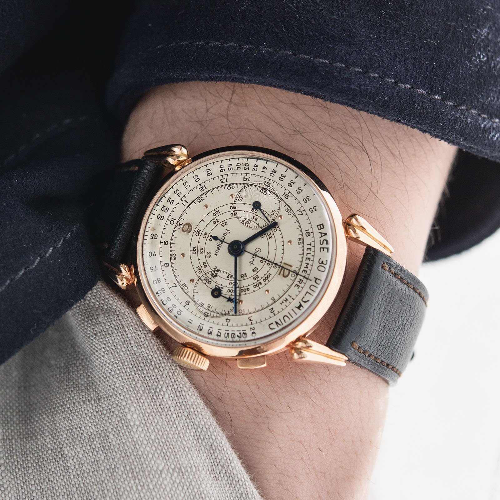 Girard Perregaux Pink Gold Pulsations Chronograph 1950s