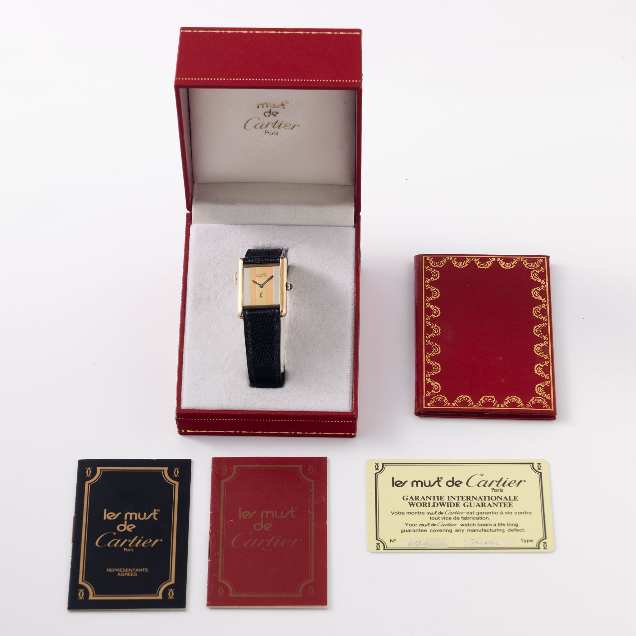 Cartier Tank Must de Cartier big size Trinity dial with box and guarantee card handwound