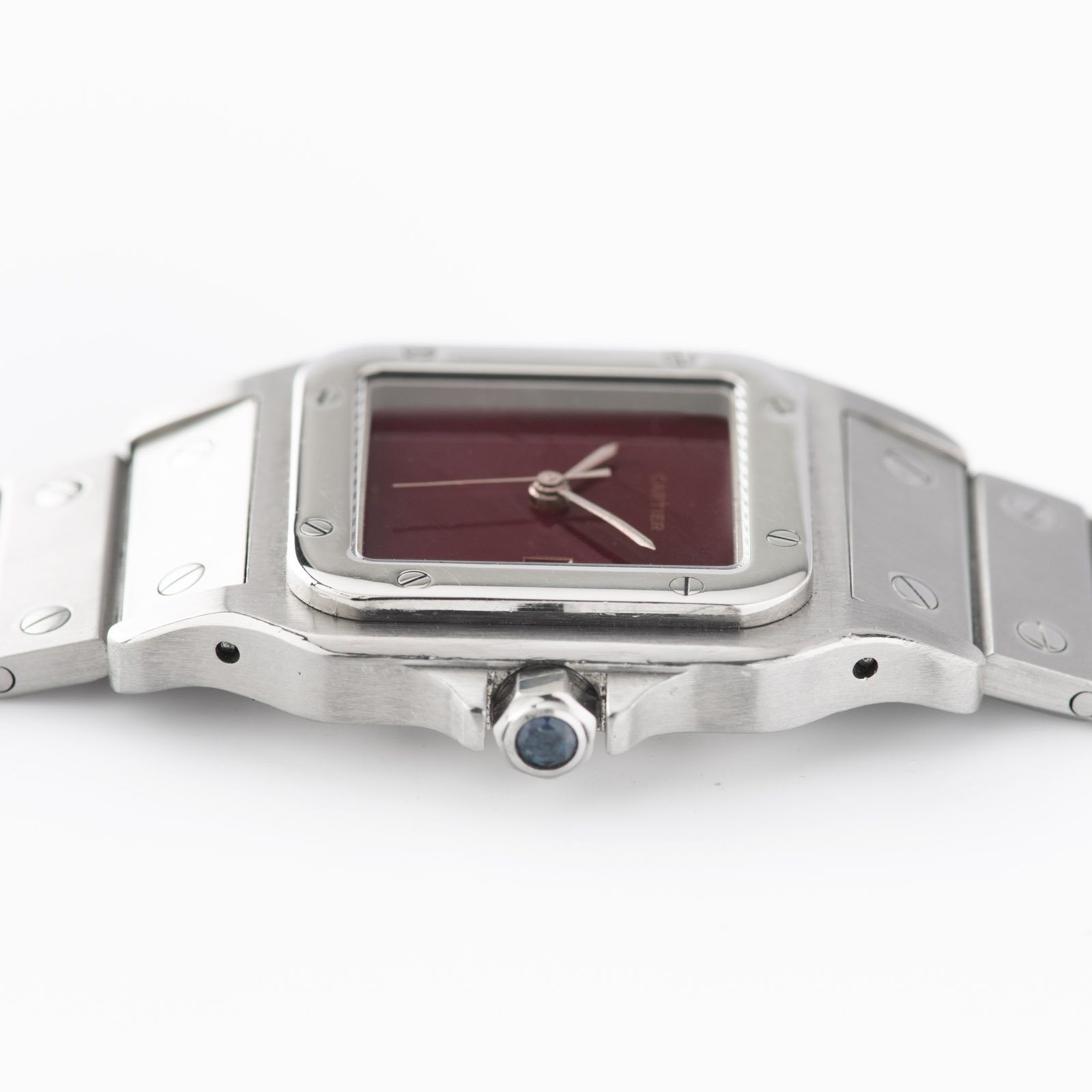 Cartier Santos Galbee Burgundy Lacquer Dial