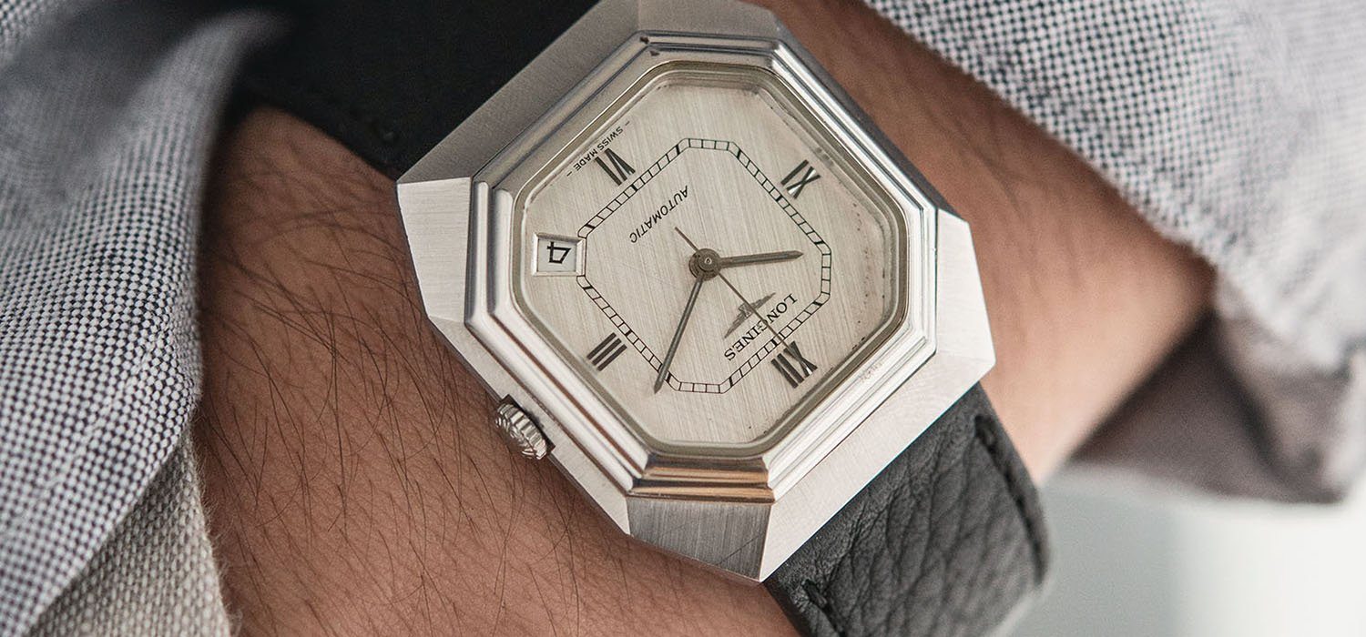 Longines Octagonal Dress Watch Linen Dial Reference 4817
