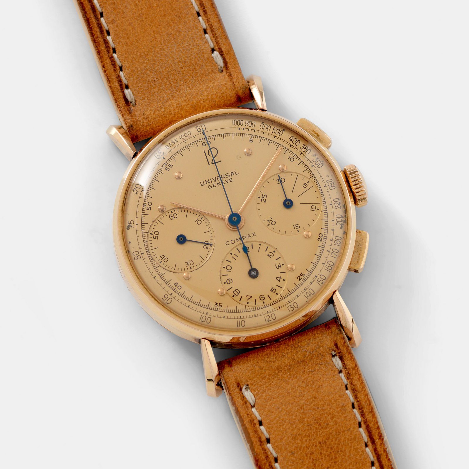 Universal Geneve Chronograph Tri Compax 18kt Rose Gold