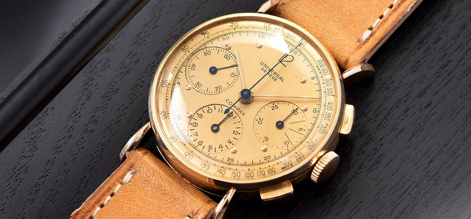 Universal Geneve Chronograph Tri Compax 18kt Rose Gold