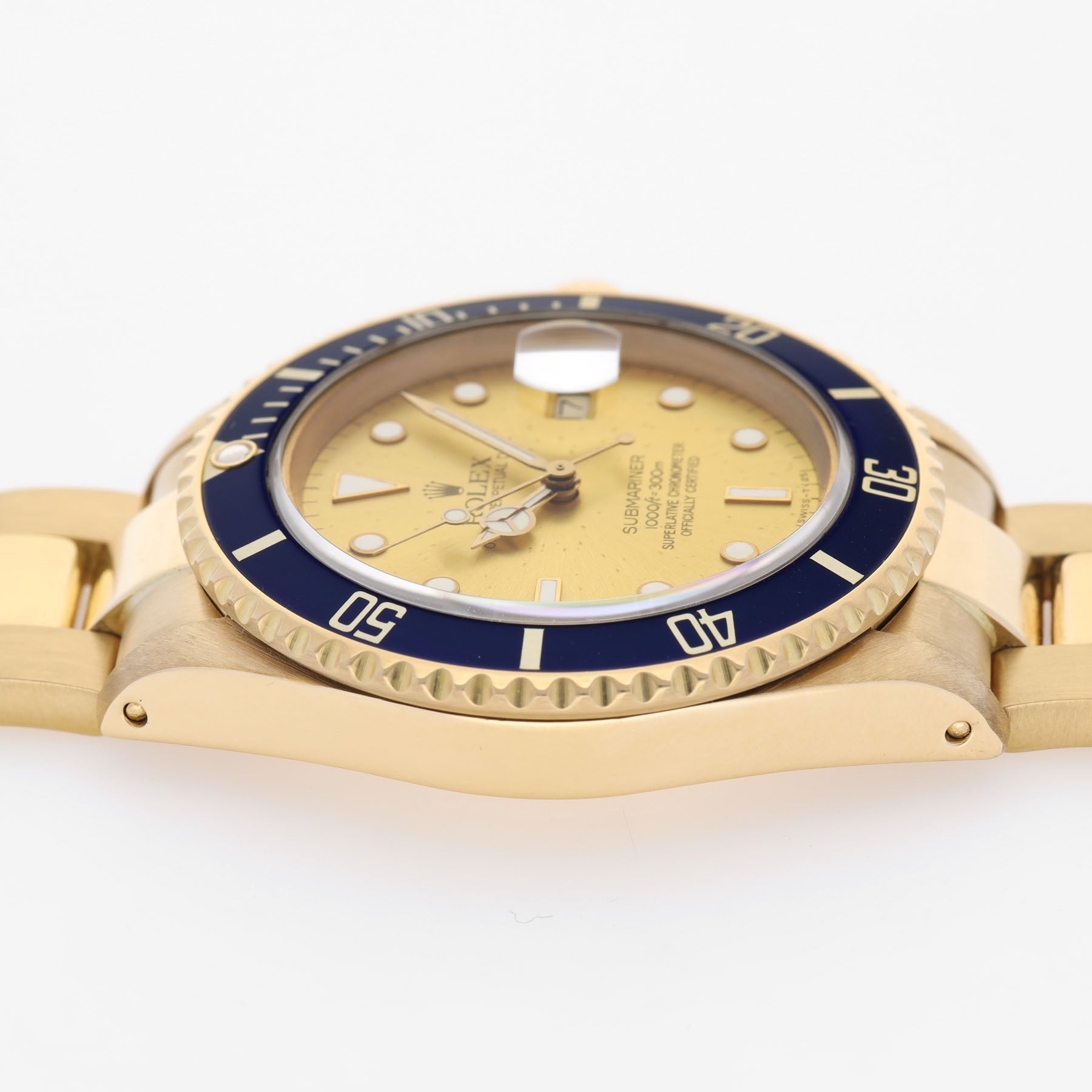 Rolex Submariner Date 18k Yellow Gold Tropical Dial ref 16808