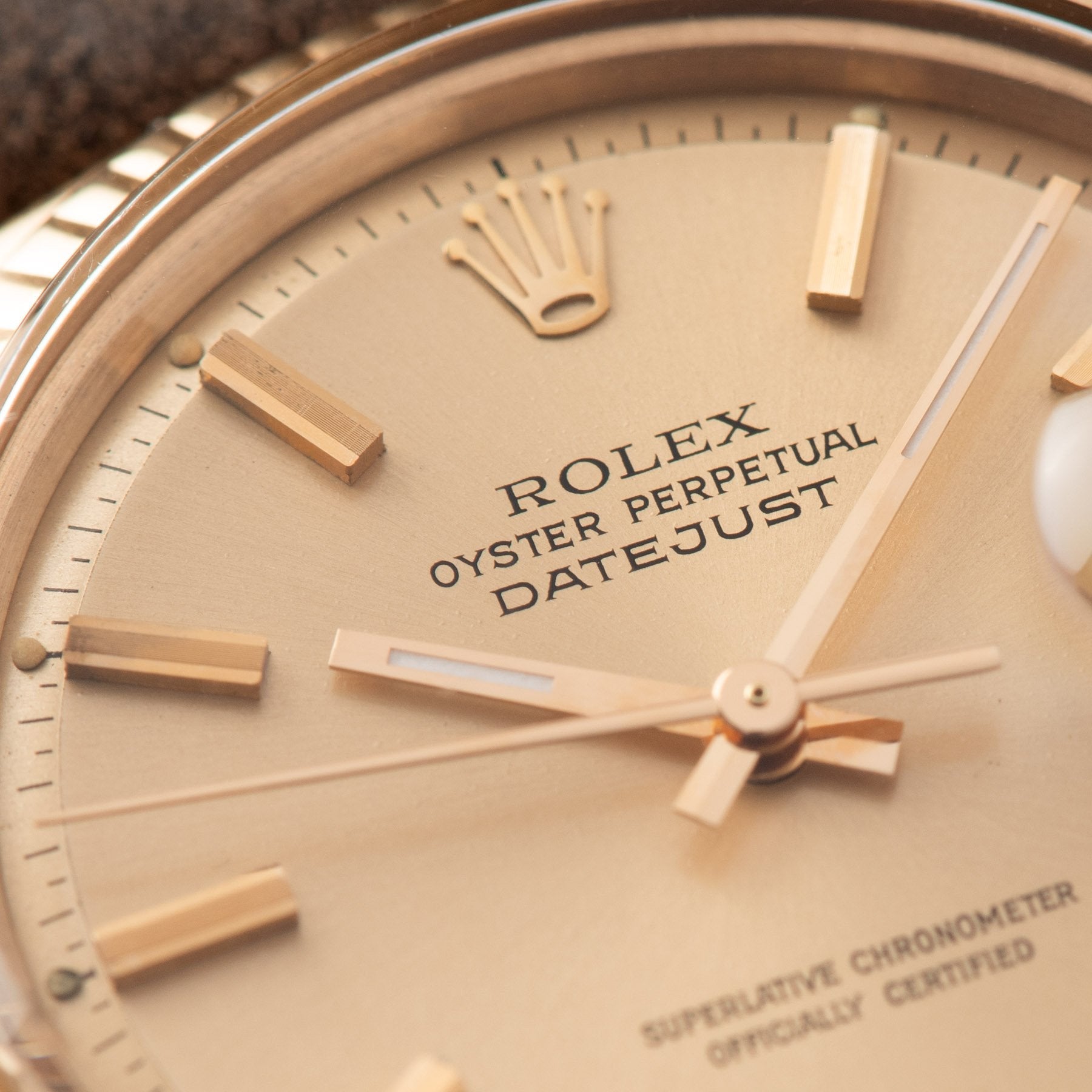 Rolex Datejust Rose Gold 1601 Rose Dial Punched Papers