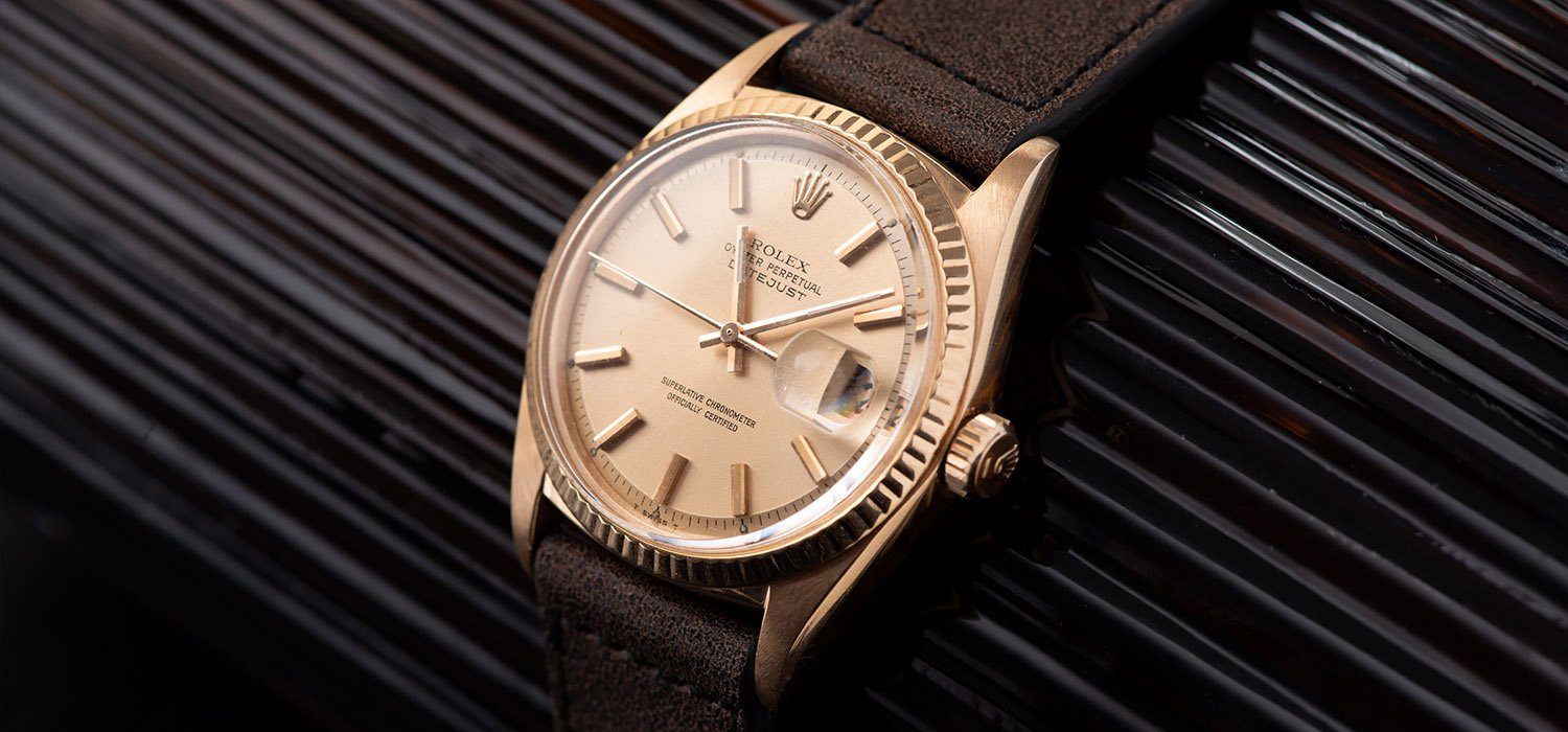 Rolex Datejust Rose Gold 1601 Rose Dial Punched Papers