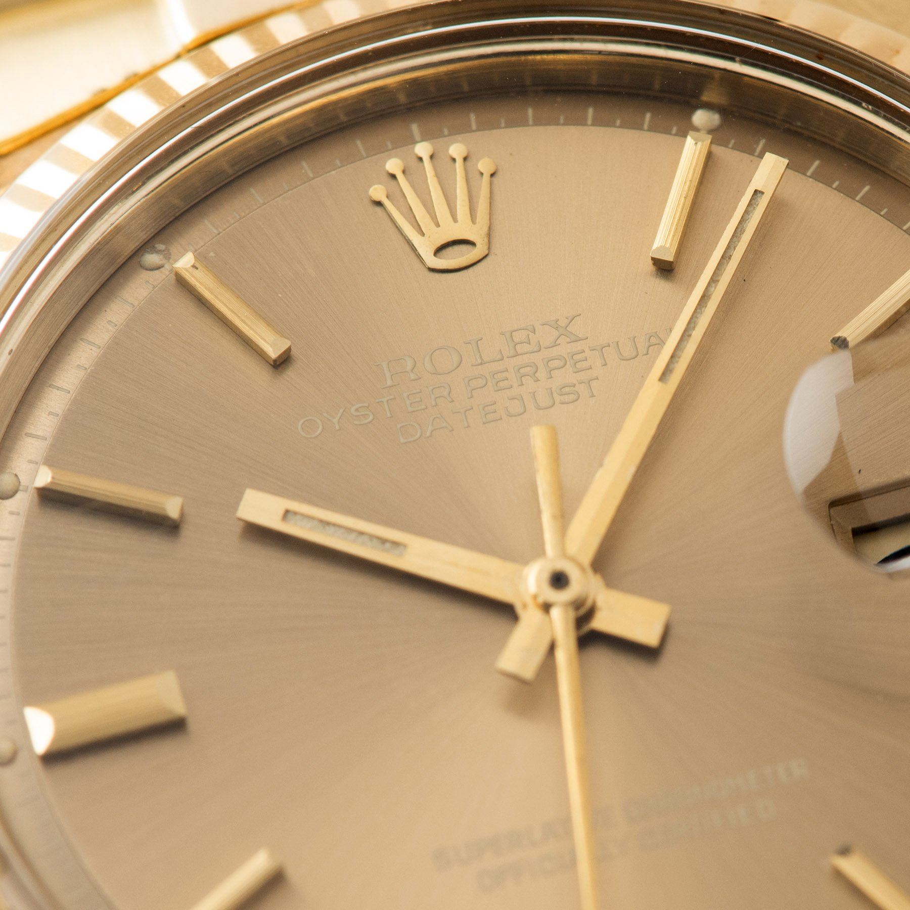 Rolex Datejust 14kt Yellow Gold 1601 Tobacco Dial