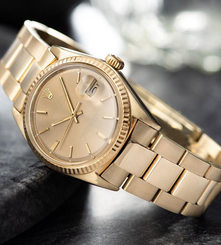 Rolex Datejust 14kt Yellow Gold 1601 Tobacco Dial