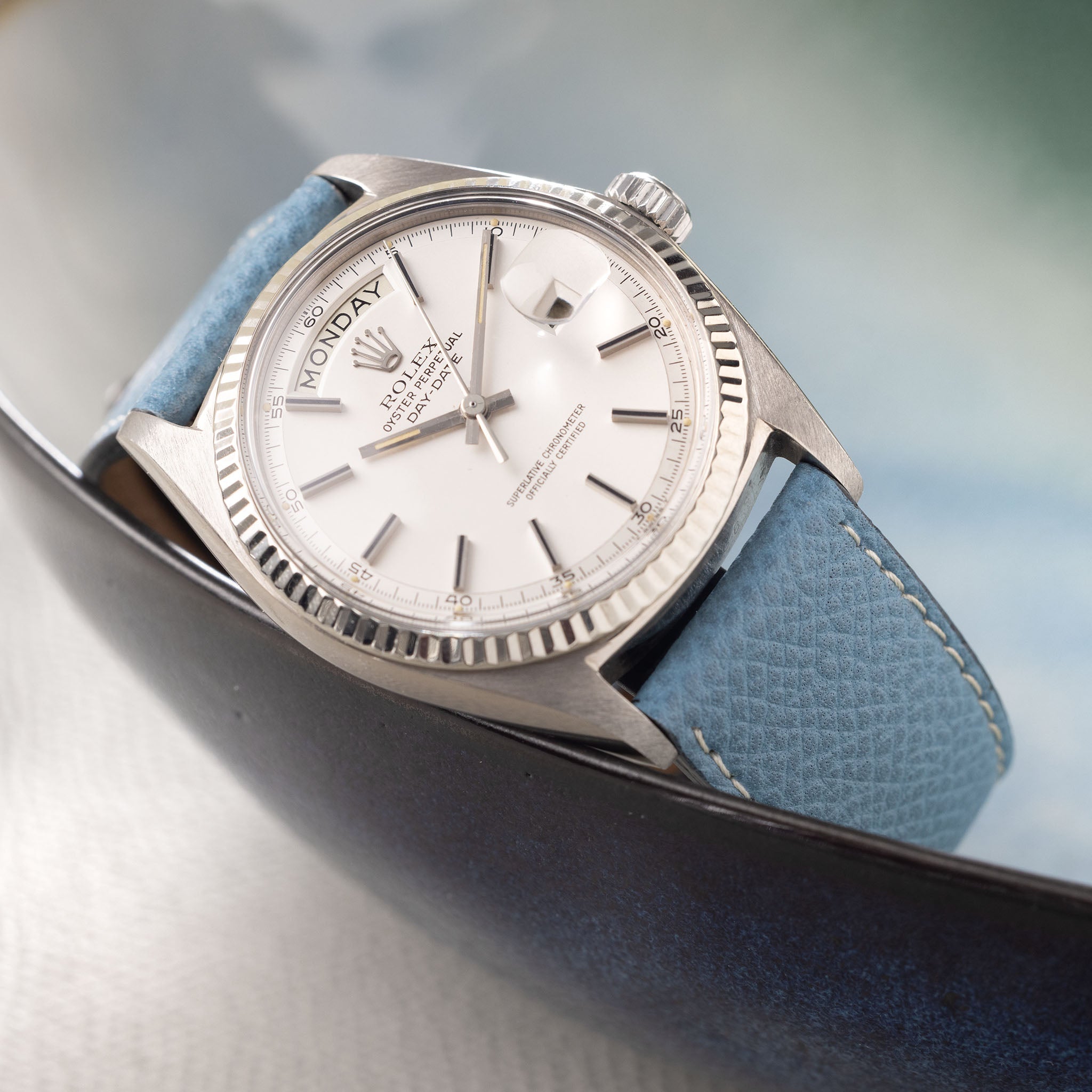 Rolex Day-Date 1803-9 White Gold Matte Silver Dial