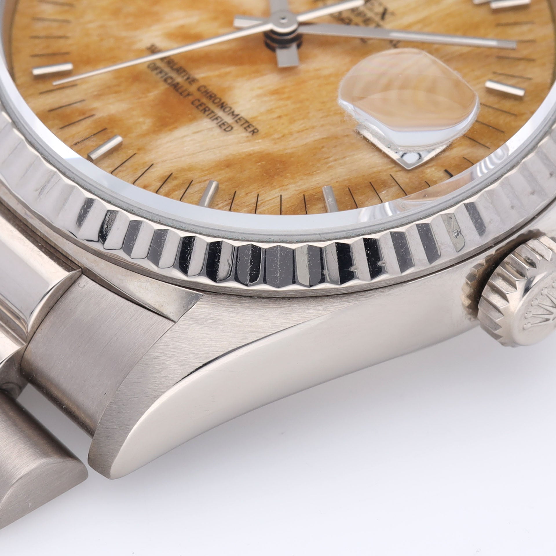 Rolex Day-Date 18239 White Gold Rare Birch Wood Dial with Papers