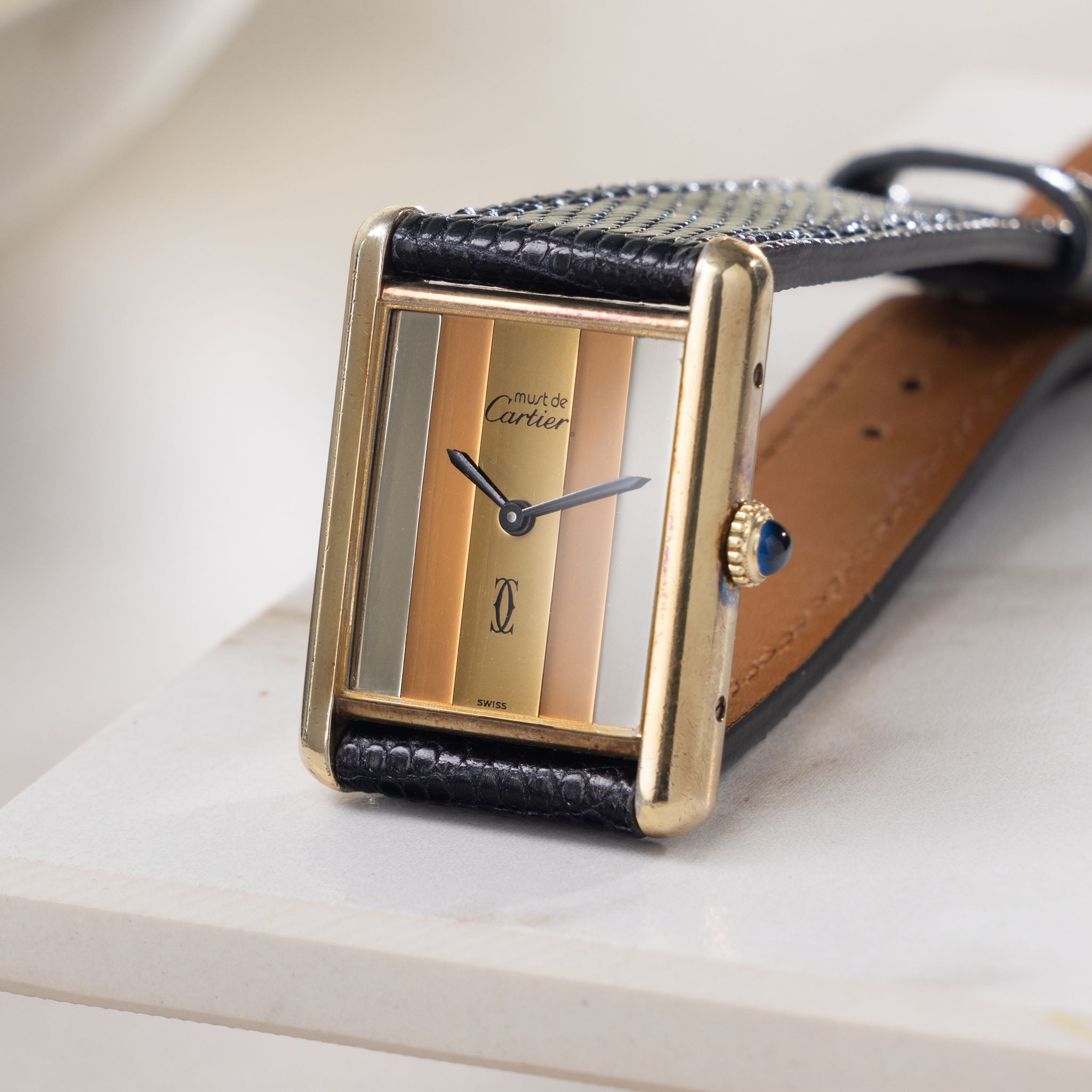 Cartier Tank Must de Cartier big size Trinity dial with box and guarantee card handwound