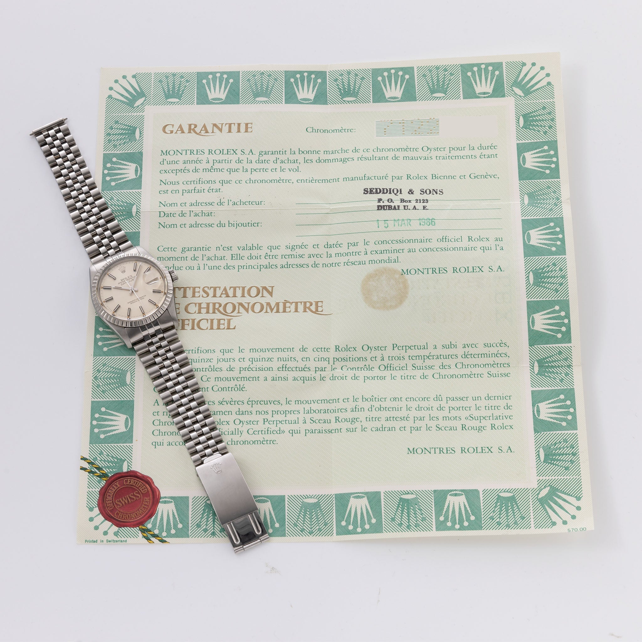Rolex Datejust 16030 Patina Silver Dial with Rolex papers