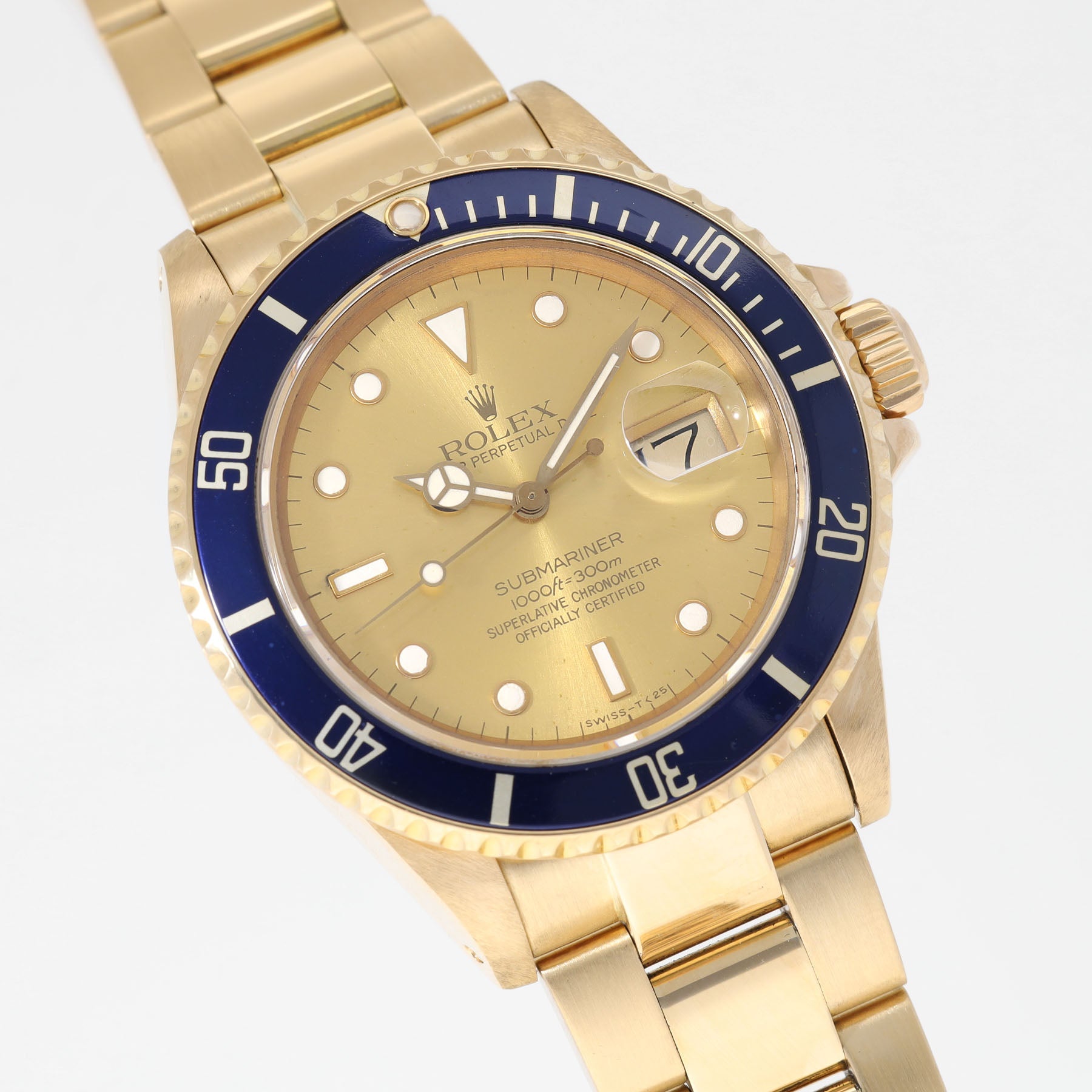 Rolex Submariner Date 18k Yellow Gold Tropical Dial ref 16808