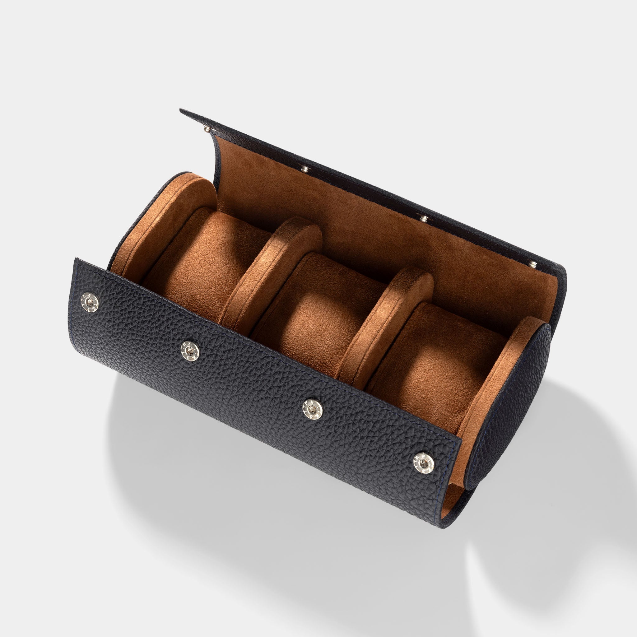 Oval 3 Watch Black Leather Watch Box