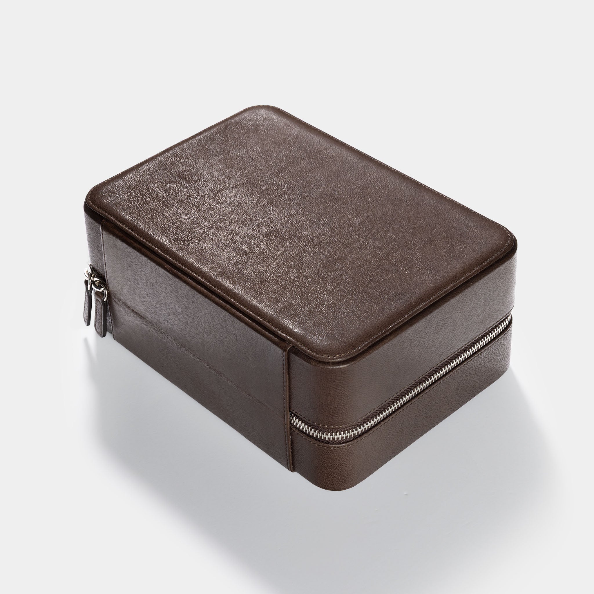 Brown Luxury Leather Watch Box by JPM