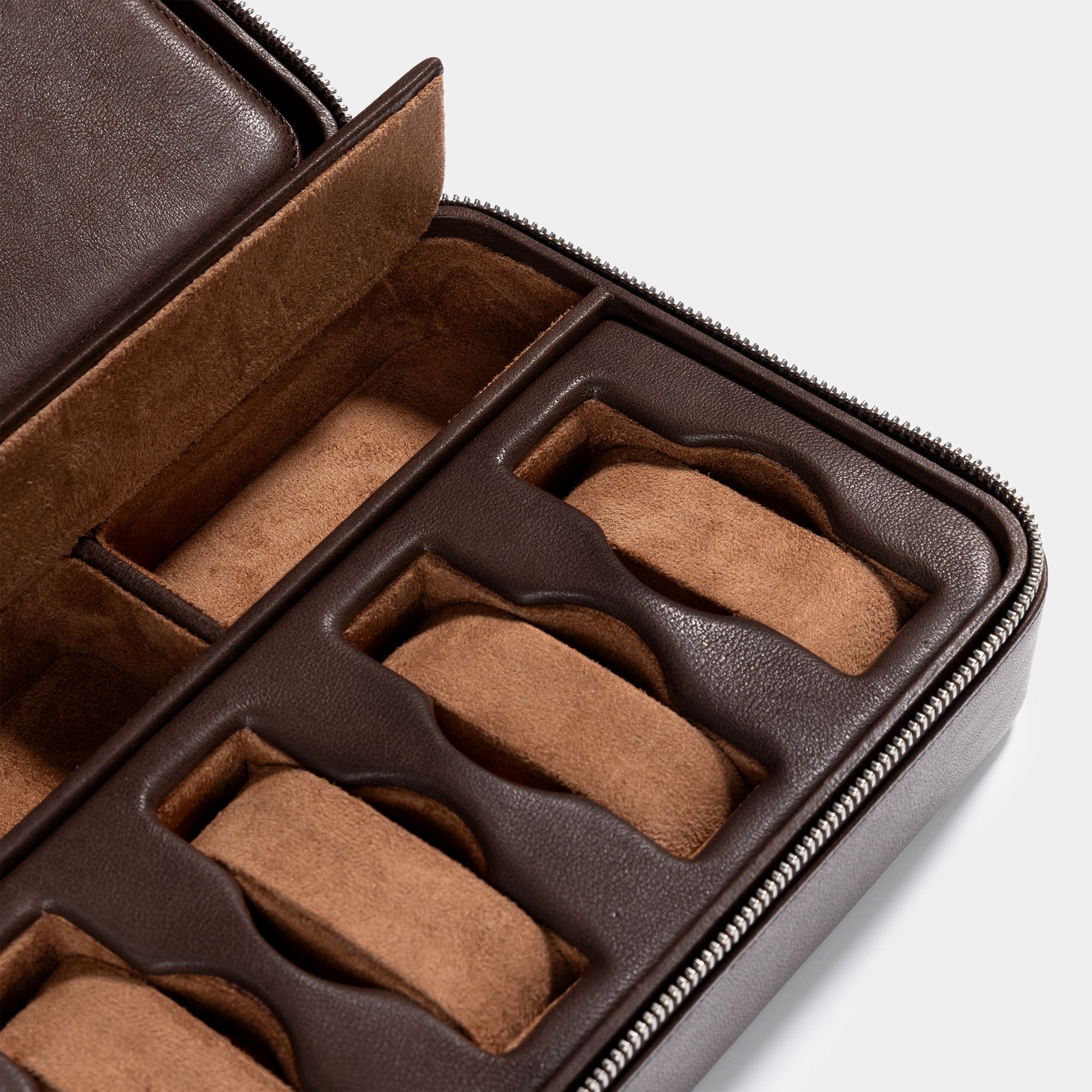 Brown Luxury Leather Watch Box by JPM