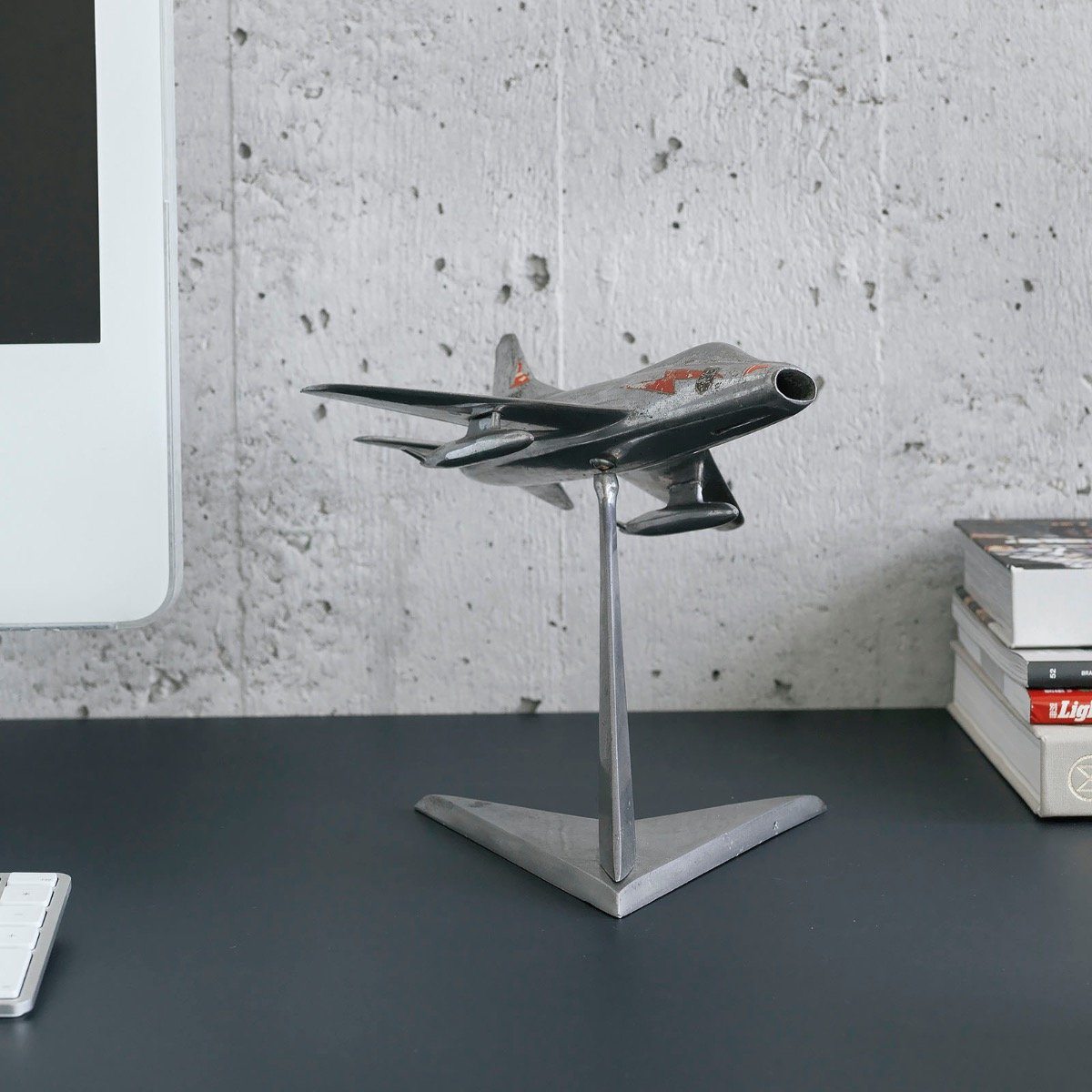 Vintage 1950s Aluminium Desk Jet Plane