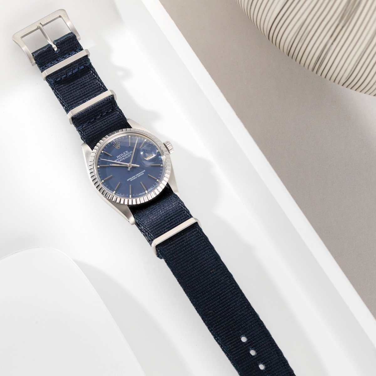 Deluxe Nylon Nato Horlogeband Navy Blue
