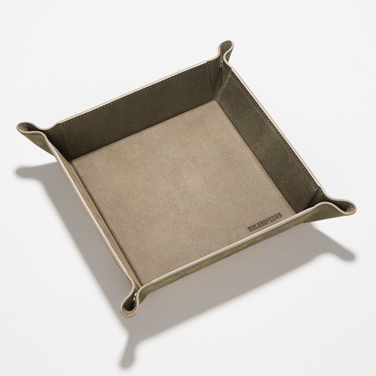 Grey Rugged Big Leather Valet Tray
