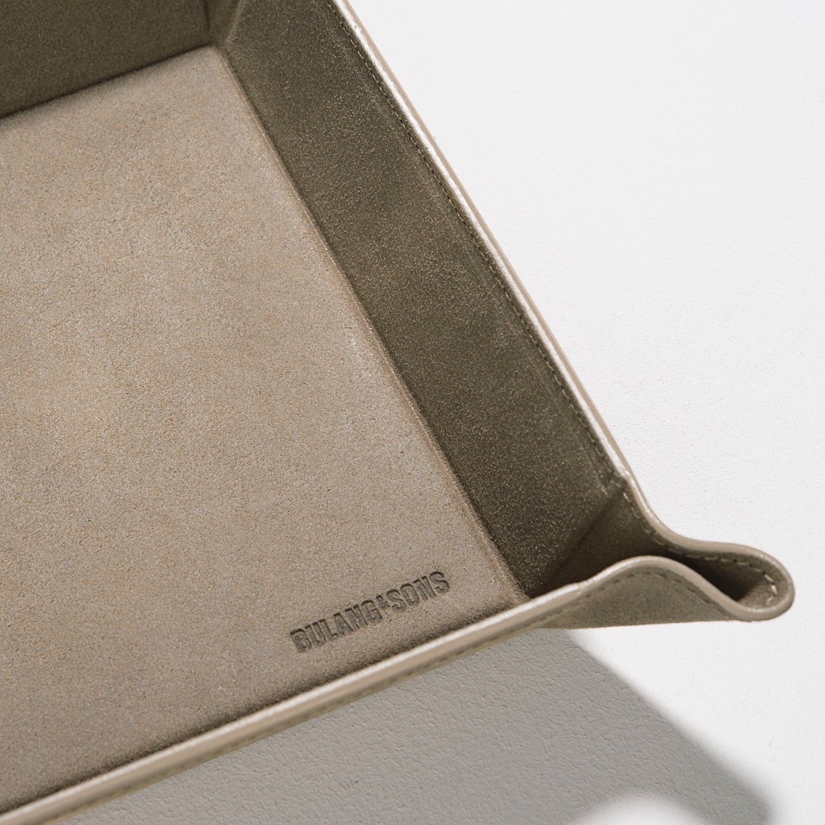 Grey Rugged Big Leather Valet Tray