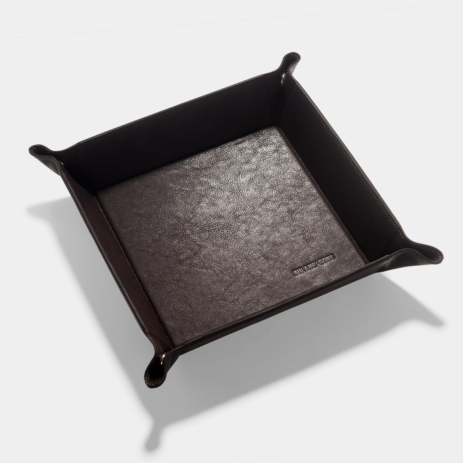 Washed Brown Big Leather Valet Tray