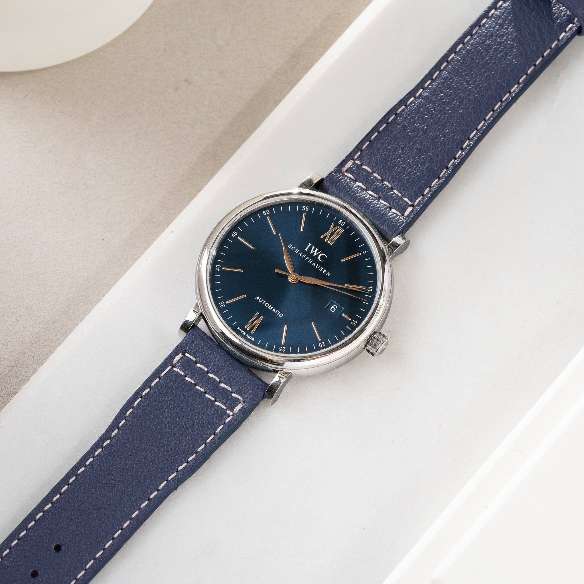Horlogeband voor IWC Portofino - VIPR Blue Aviator Leather