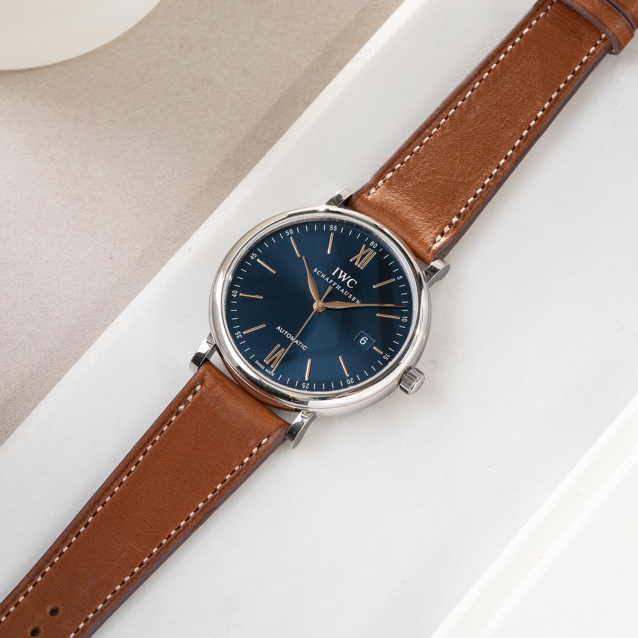 Horlogeband voor IWC Portofino - Chevalin Cognac Brown Leather
