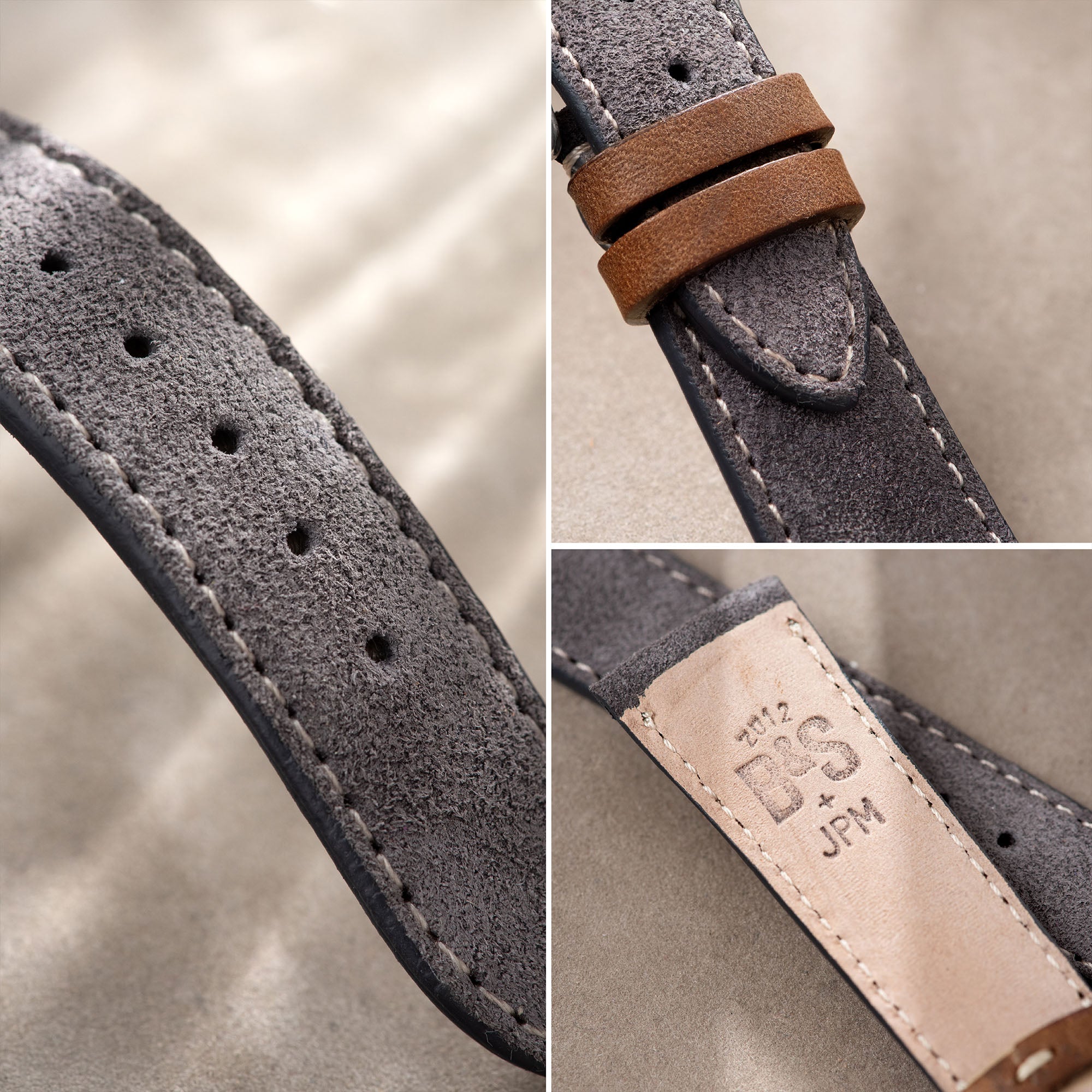 Refined Dark Grey Suede Horlogeband