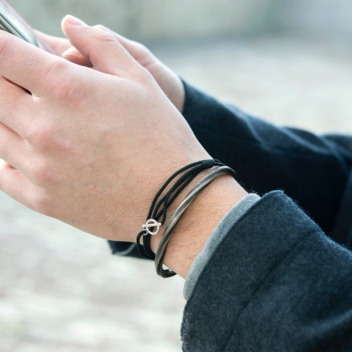 Oskar Gydell Black Nylon Rope Bracelet