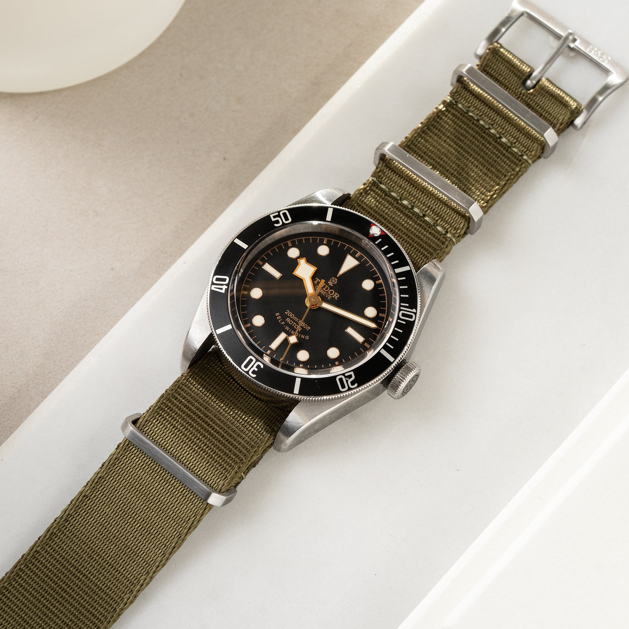 Horlogeband voor Tudor Black Bay 41mm - Single Pass Olive Green