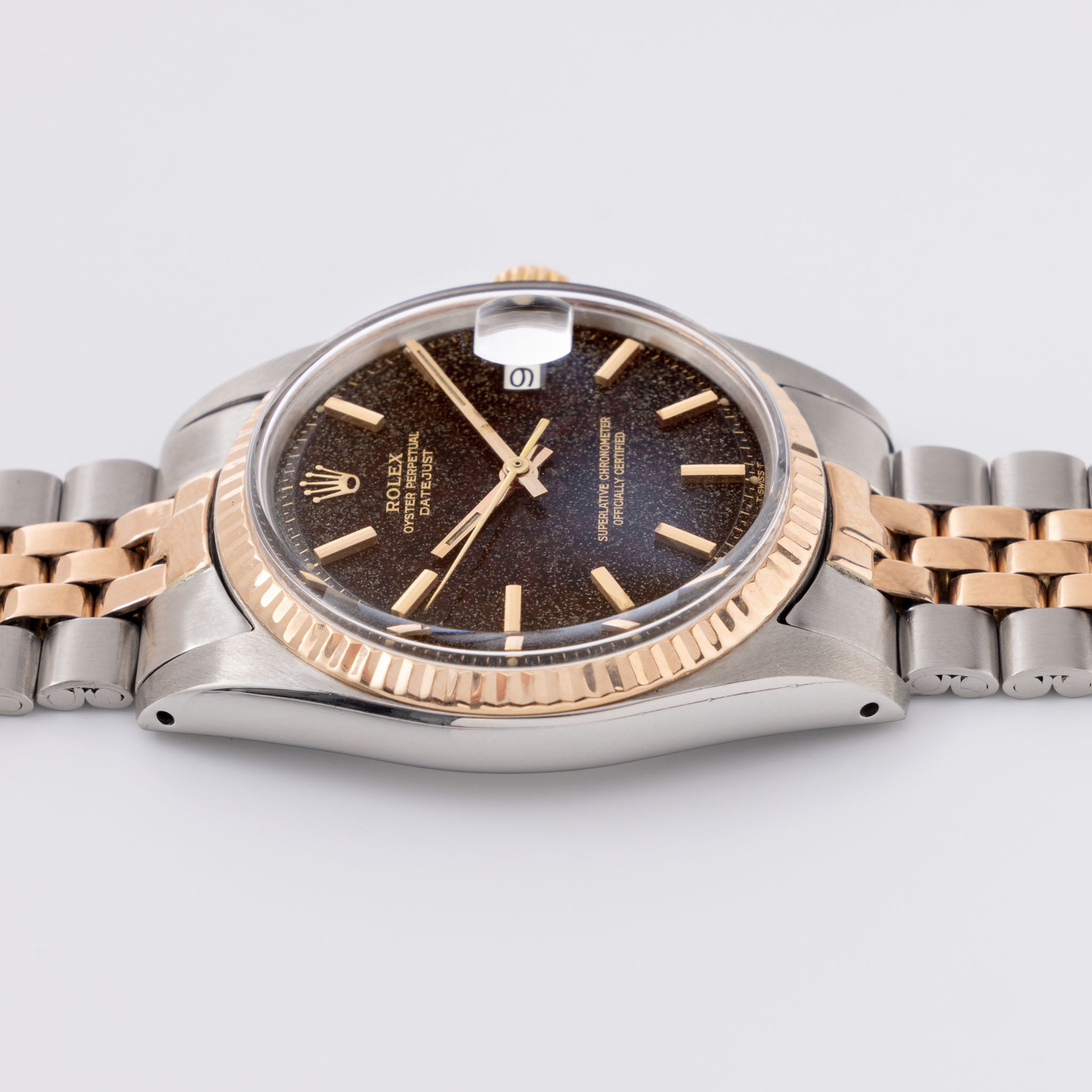 Rolex Datejust 1601 Steel and Pink Gold with tropical Stardust Gilt Dial