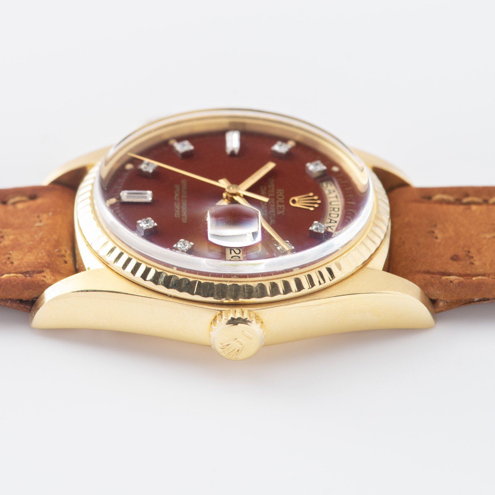 Rolex Oxblood Stella Dial with Diamonds Day Date 1803