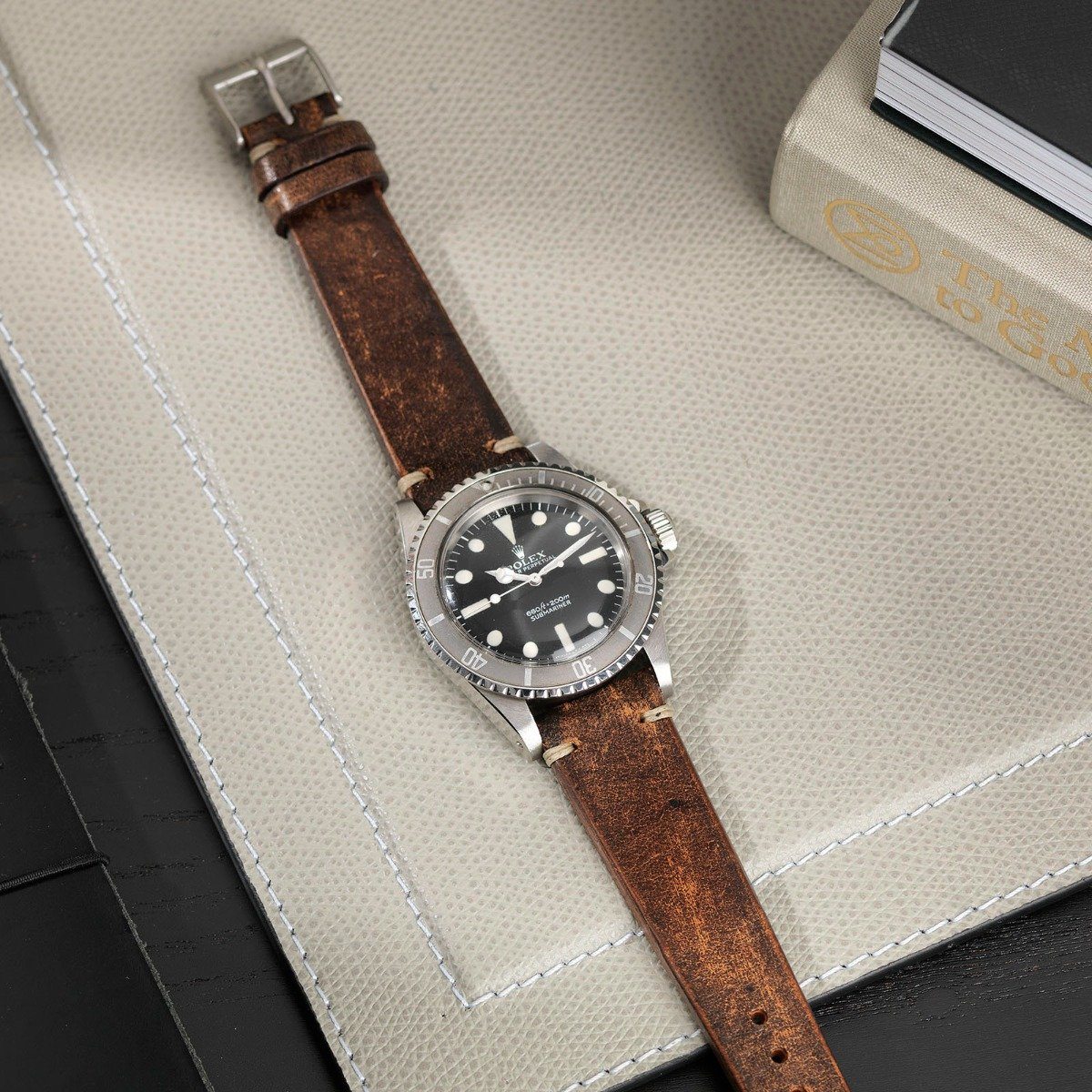 Woodie Brown Leather Watch Strap