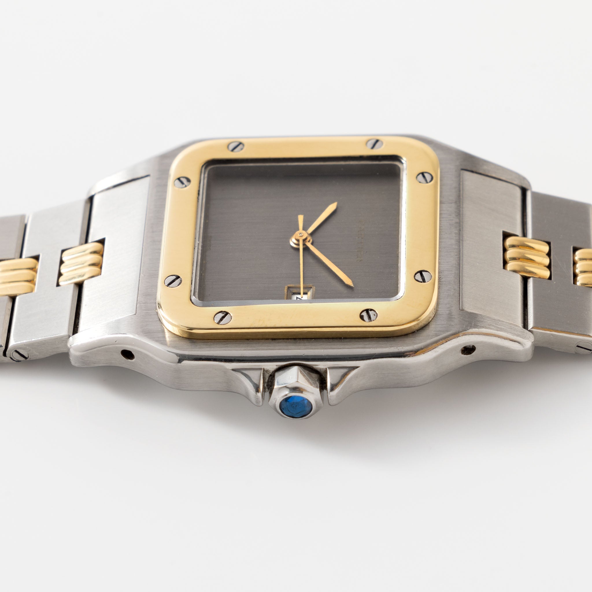 Cartier Santos Carrée Slate Grey Dial Ref 2961 “Godron bracelet”