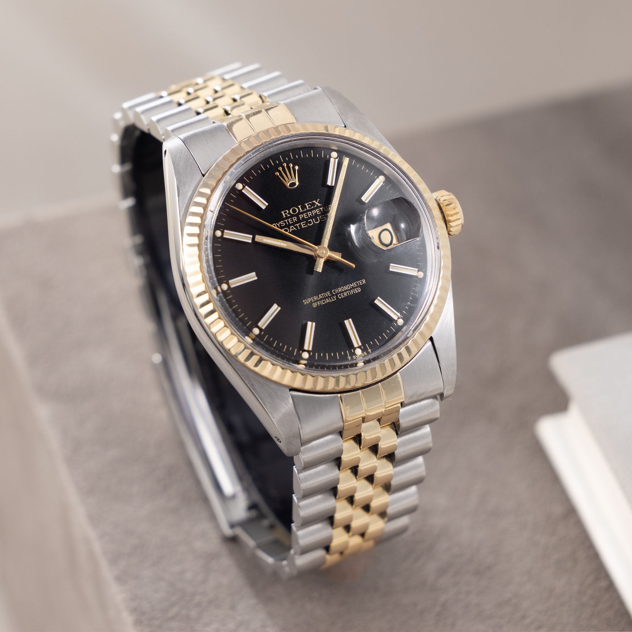 Rolex Datejust Black Dial Ref 16013 