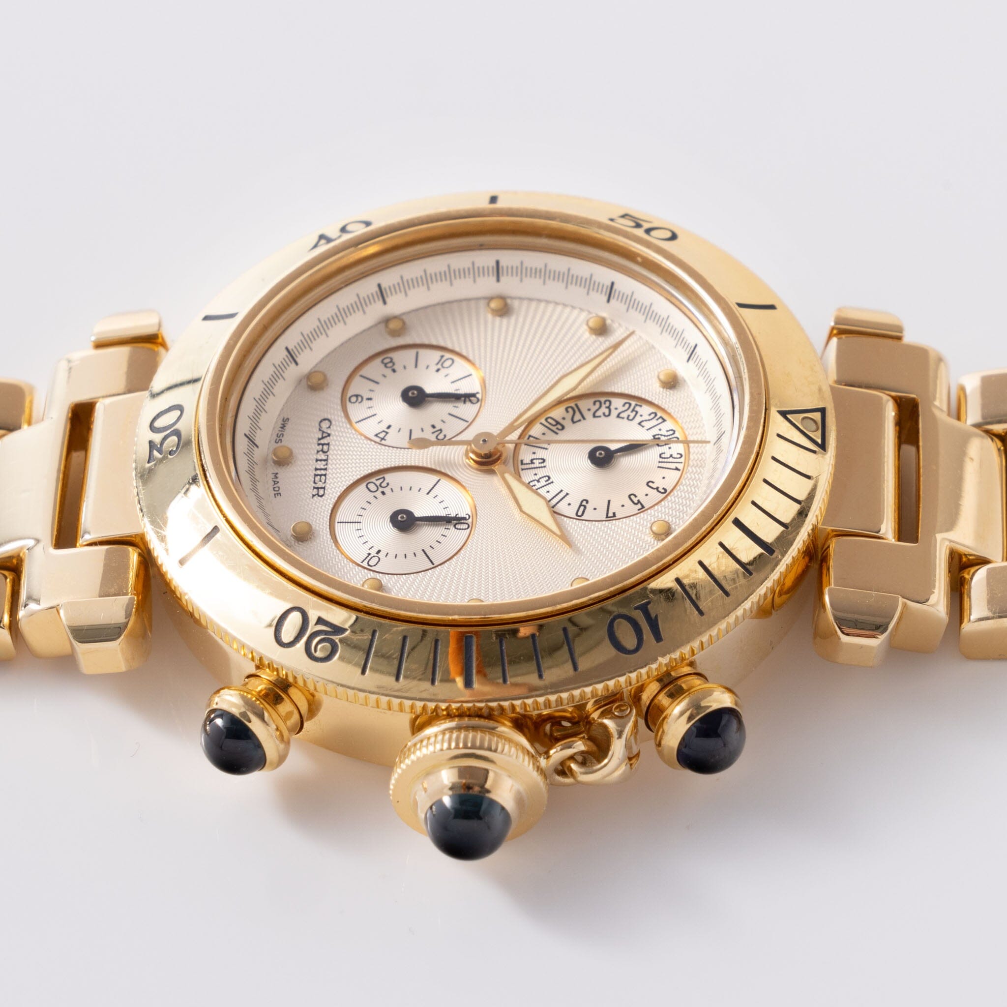 Cartier Pasha Chronograph in 18kt Gold Box and Service Invoice ref 1353 1