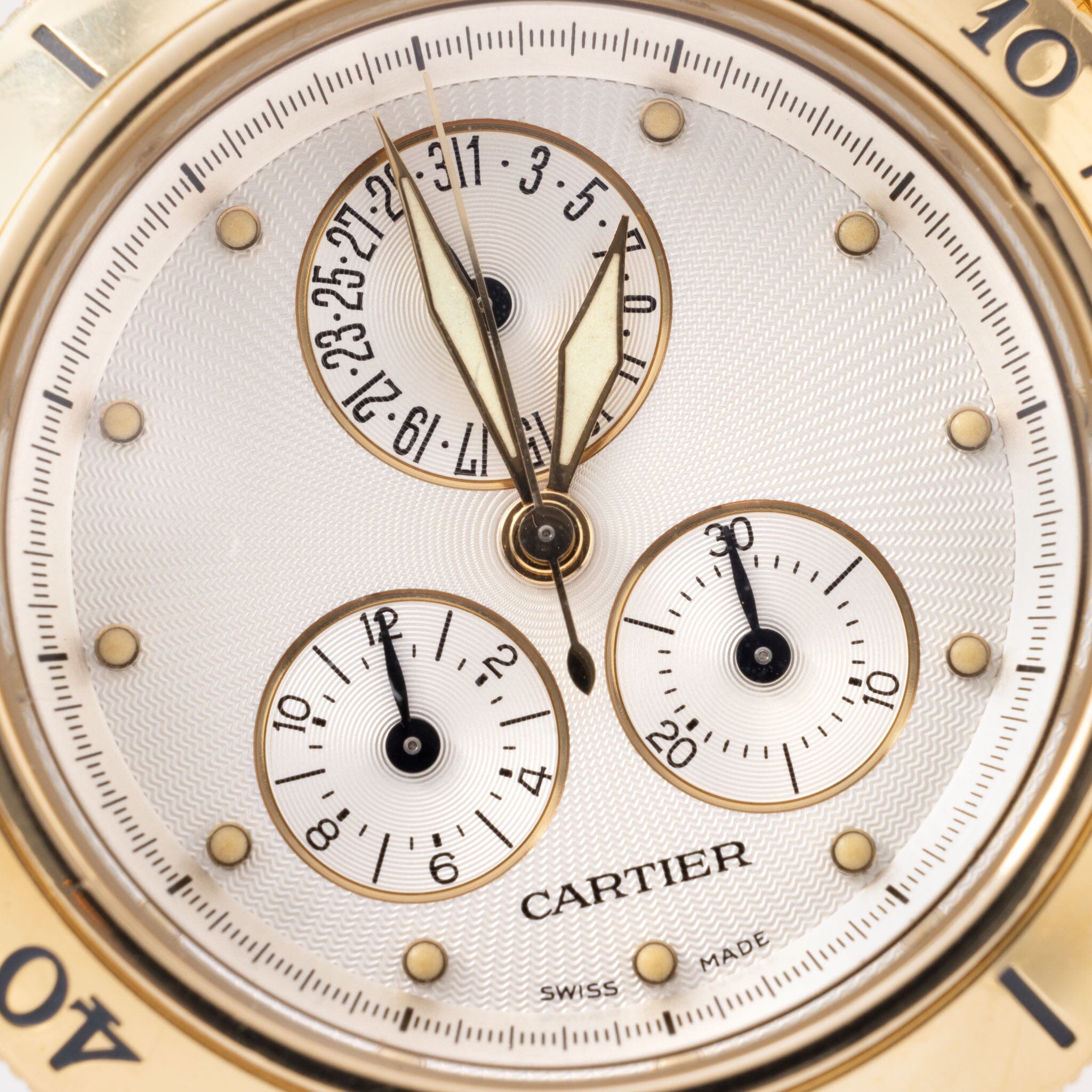 Cartier Pasha Chronograph in 18kt Gold Box and Service Invoice ref 1353 1